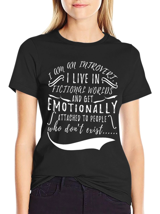 Introvert Fictional Worlds Black T-Shirt