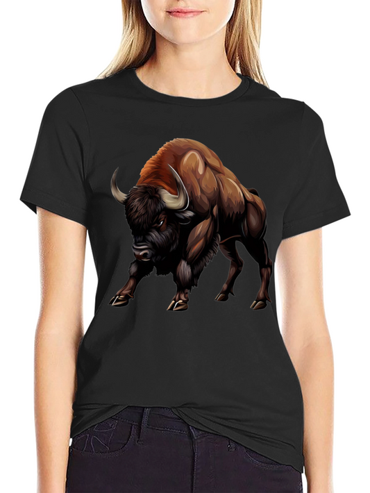 Bison Graphic Tee - Bold Animal Print