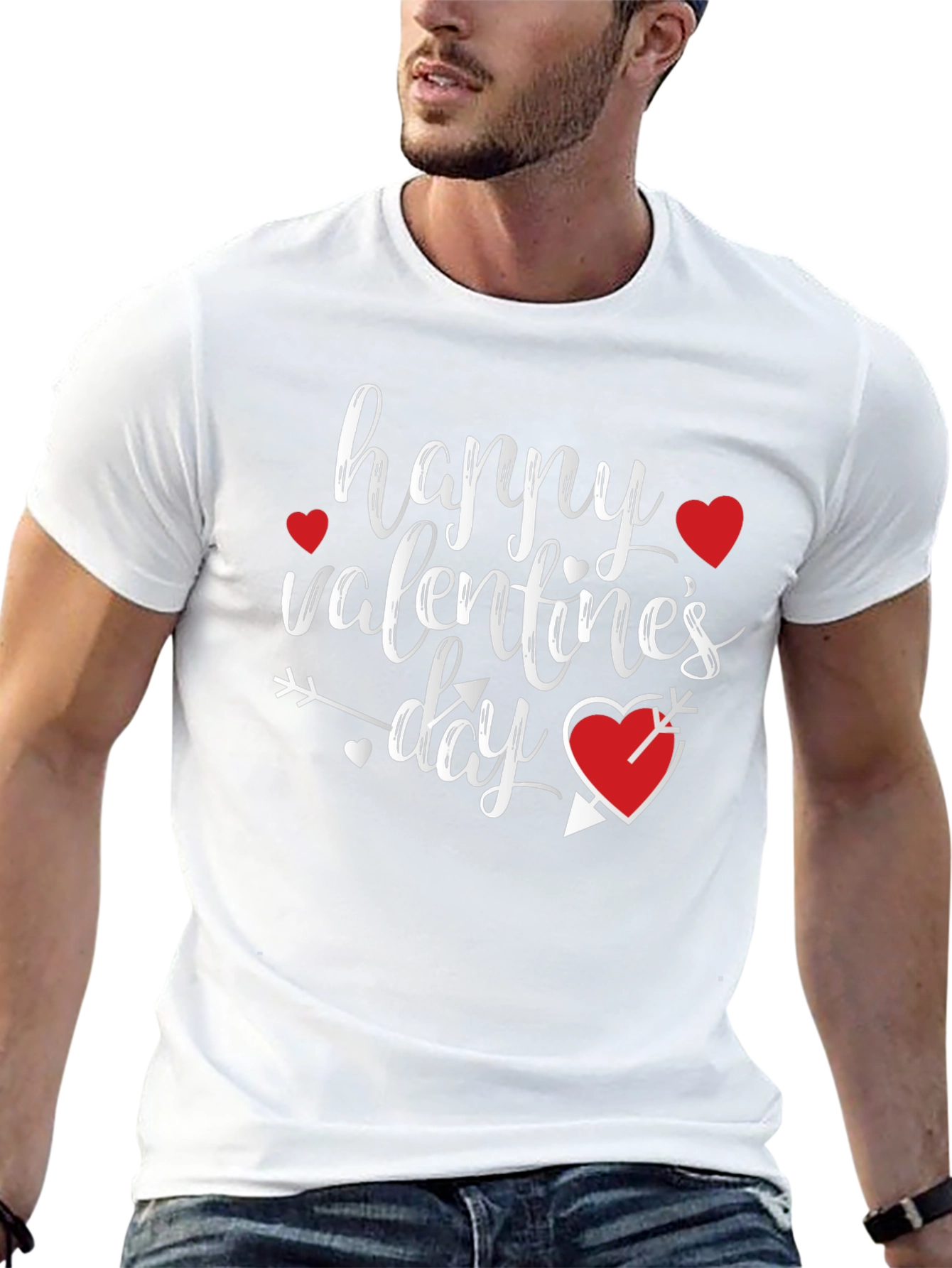 Happy Valentines Day Graphic T-Shirt - Black
