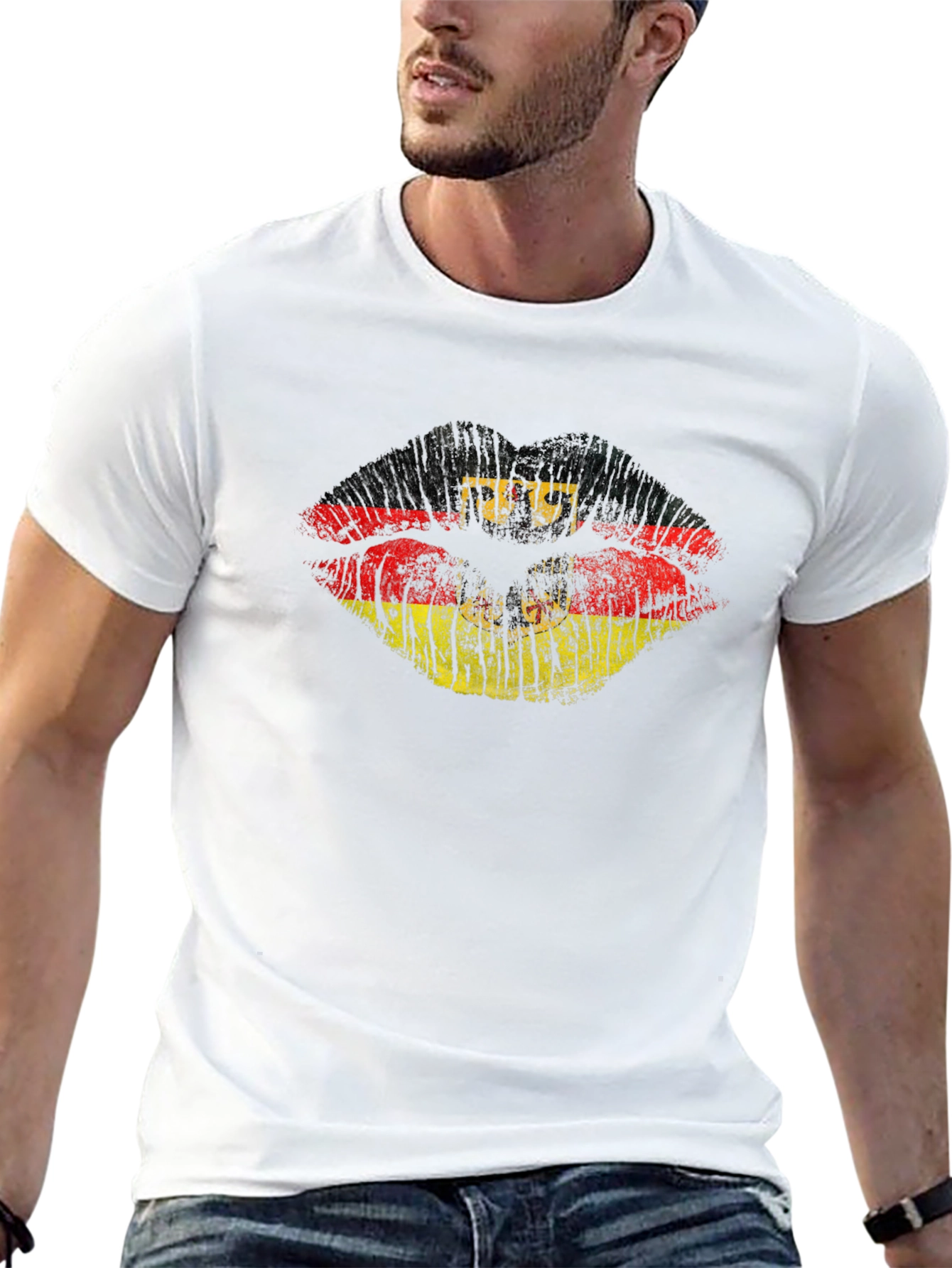 German Flag Lips Graphic T-Shirt
