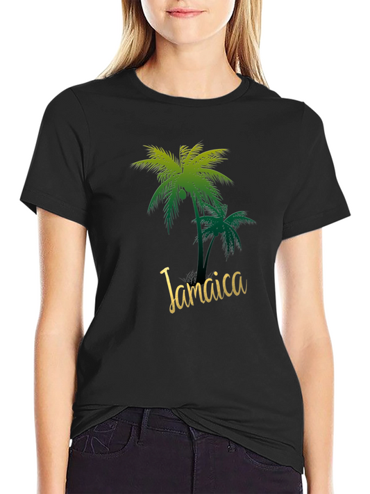 Jamaica Palm Tree Black T-Shirt