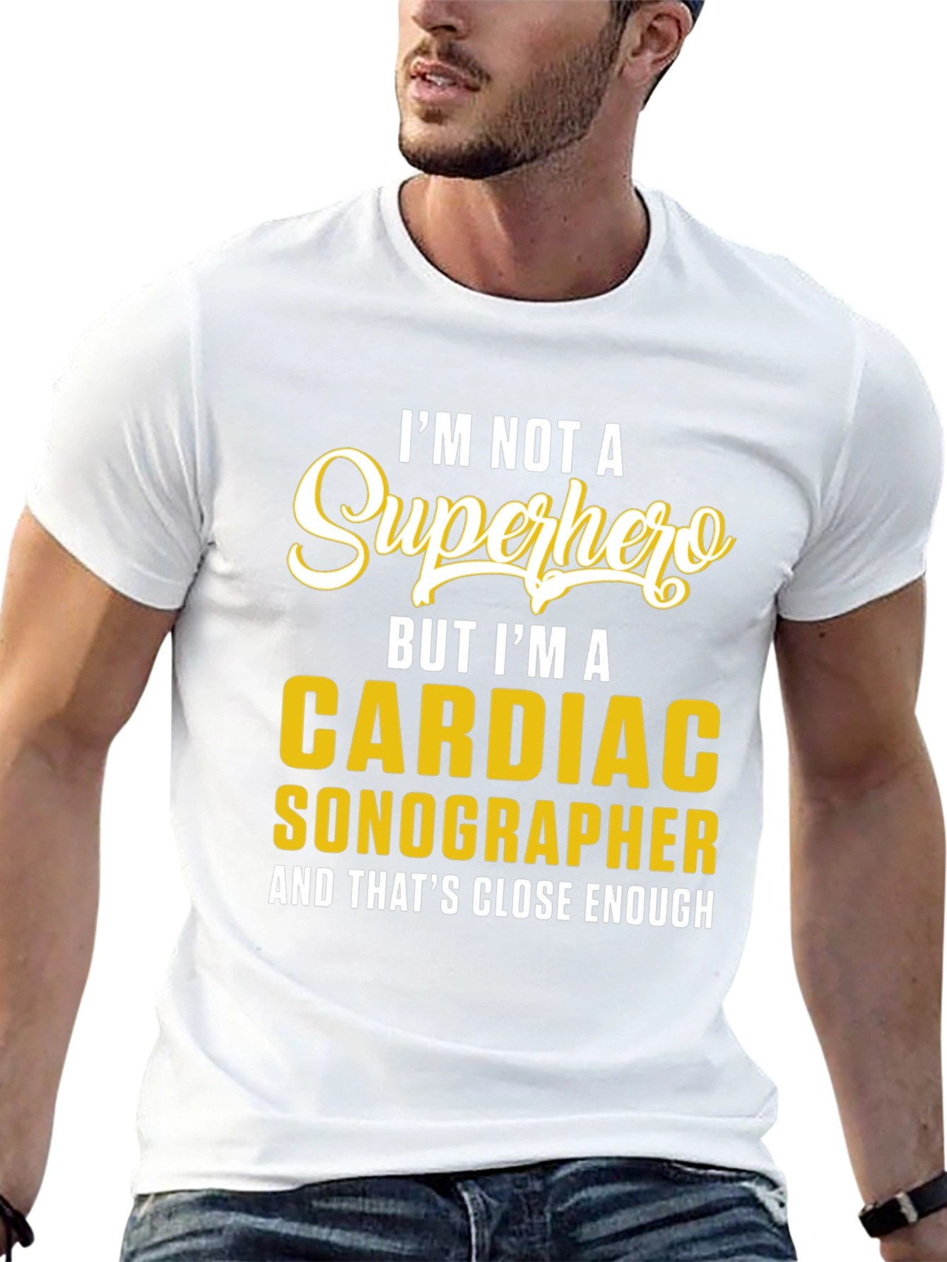 Cardiac Sonographer Superhero Graphic Tee