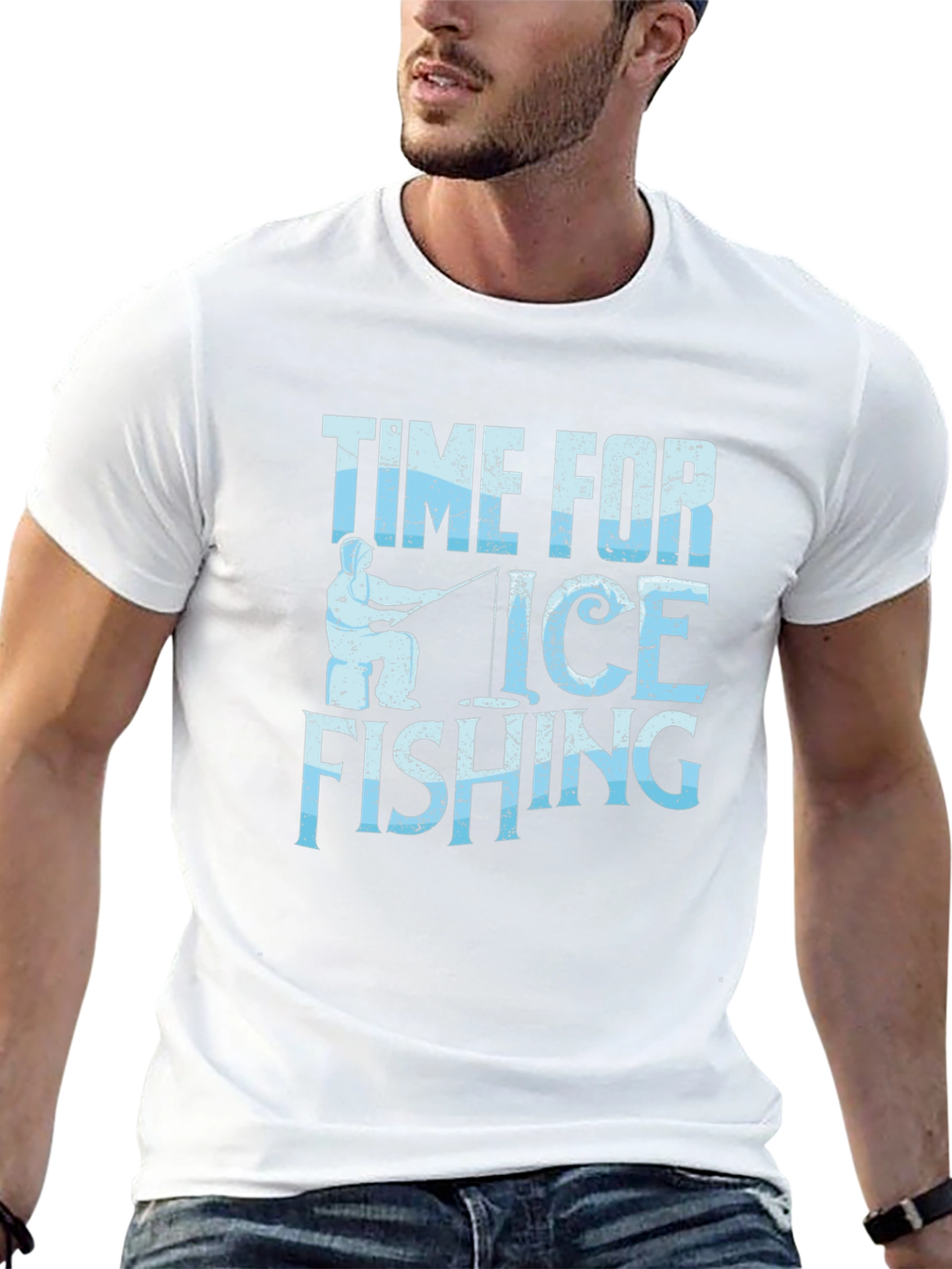 Time For Ice Fishing T-Shirt Black