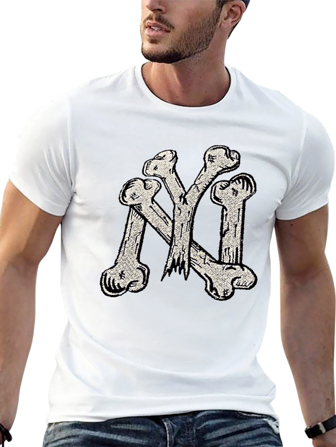 Bone NY Tee - Black Cotton Graphic T-Shirt