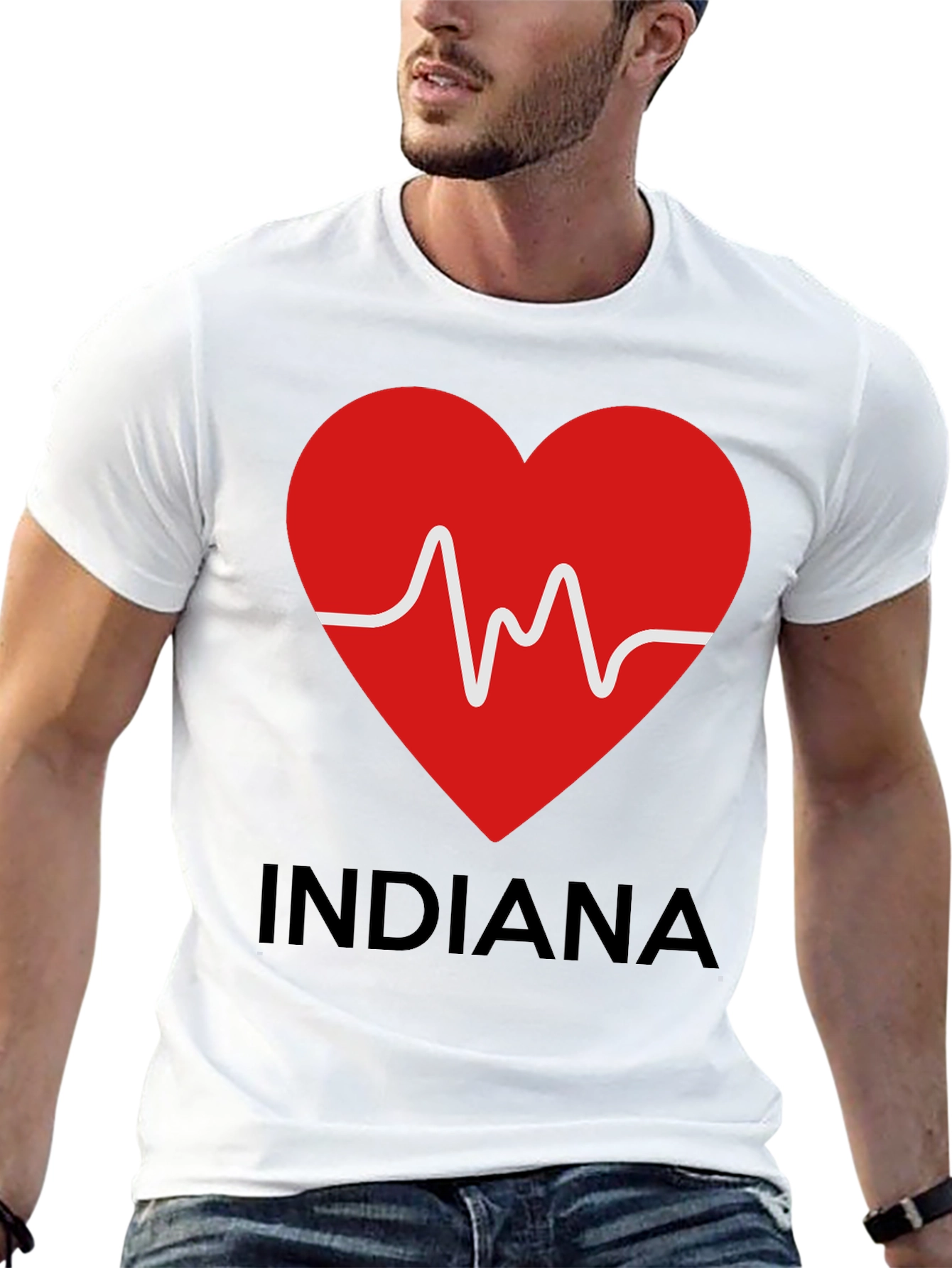 Indiana Love Heartbeat Graphic Tee