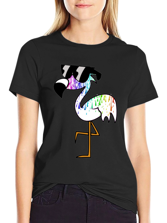 Cool Flamingo Graphic T-Shirt - Black