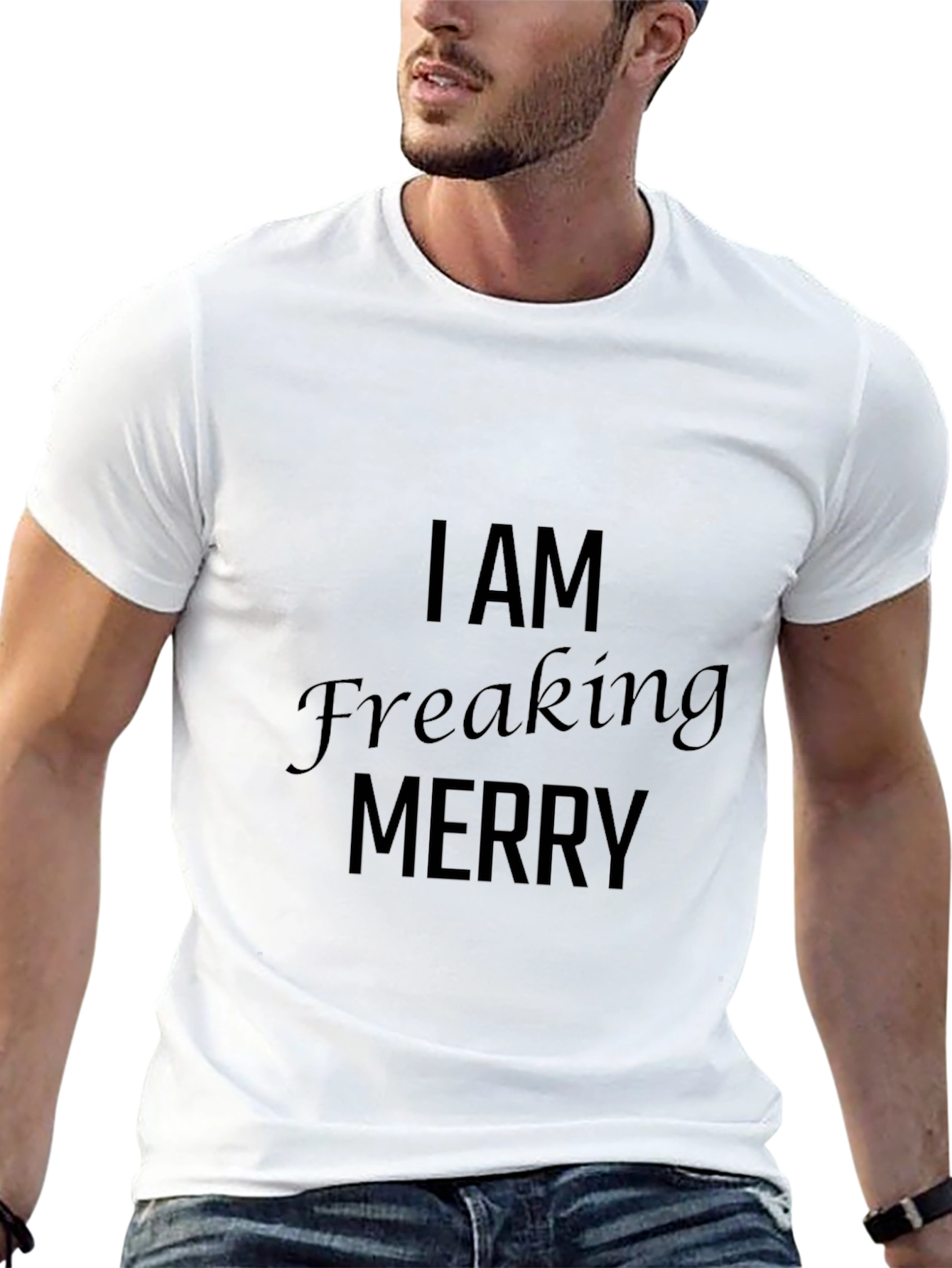 I AM Freaking Merry Black T-Shirt