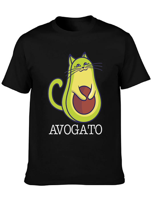 Avogato T-Shirt: Avocado Cat Graphic Tee