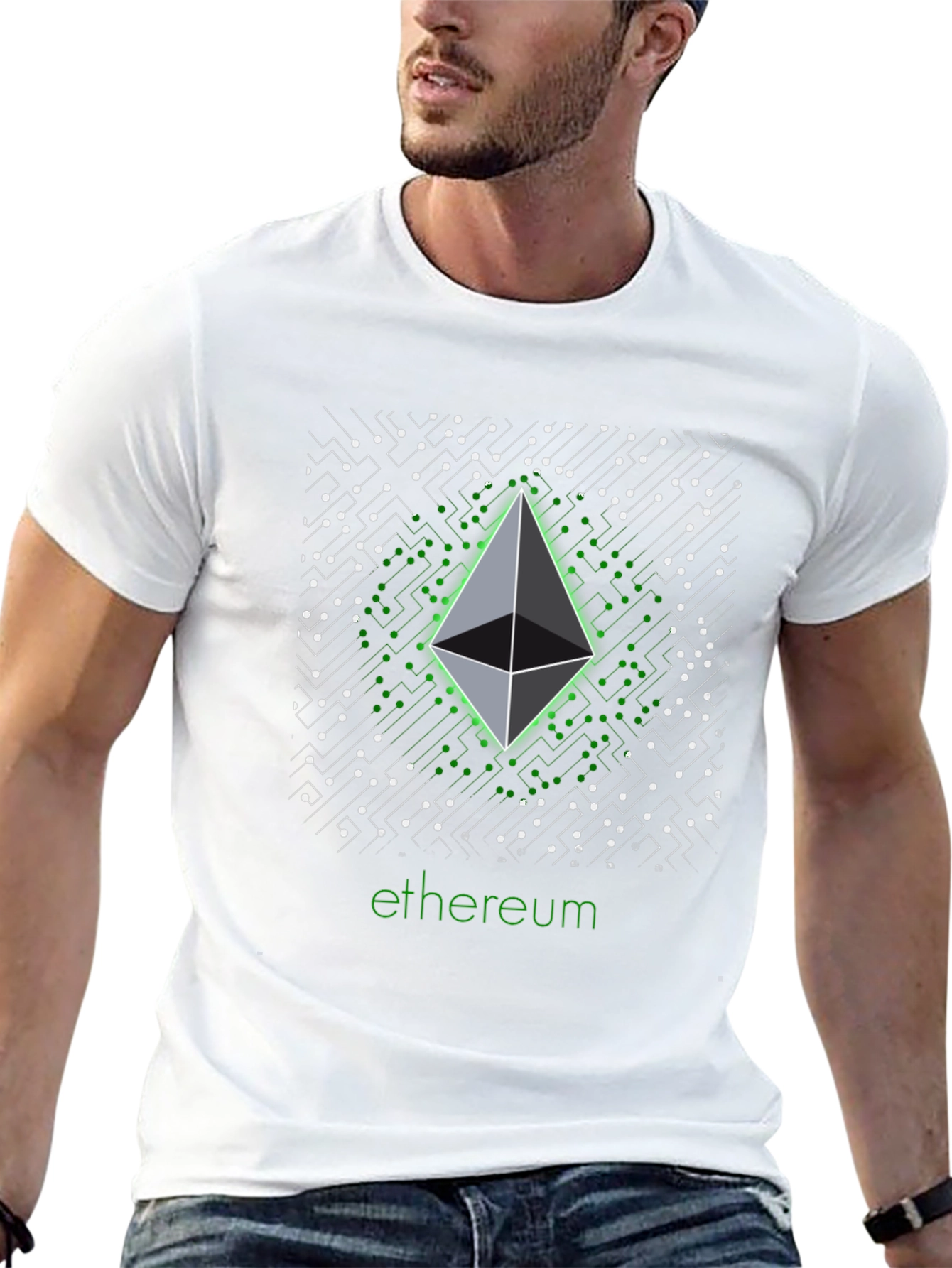 Ethereum Crypto T-Shirt - Black Digital Design
