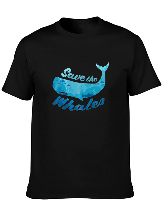 Save the Whales Graphic Tee - Black