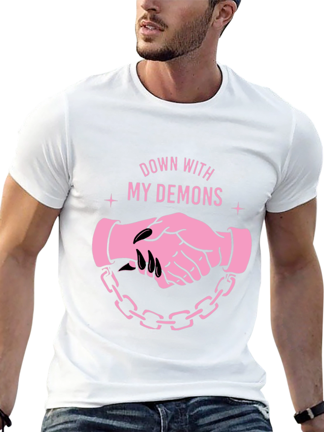 Down With My Demons Graphic Tee - Black