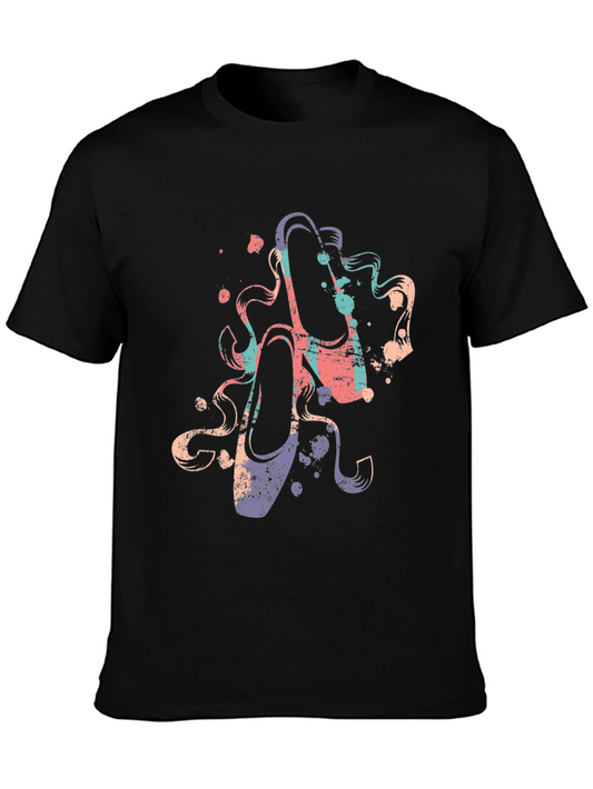 Ballet Shoe Graphic Tee - Artsy Black T-Shirt