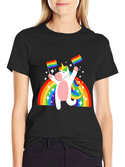 Unicorn Pride T-Shirt - Rainbow & Flags