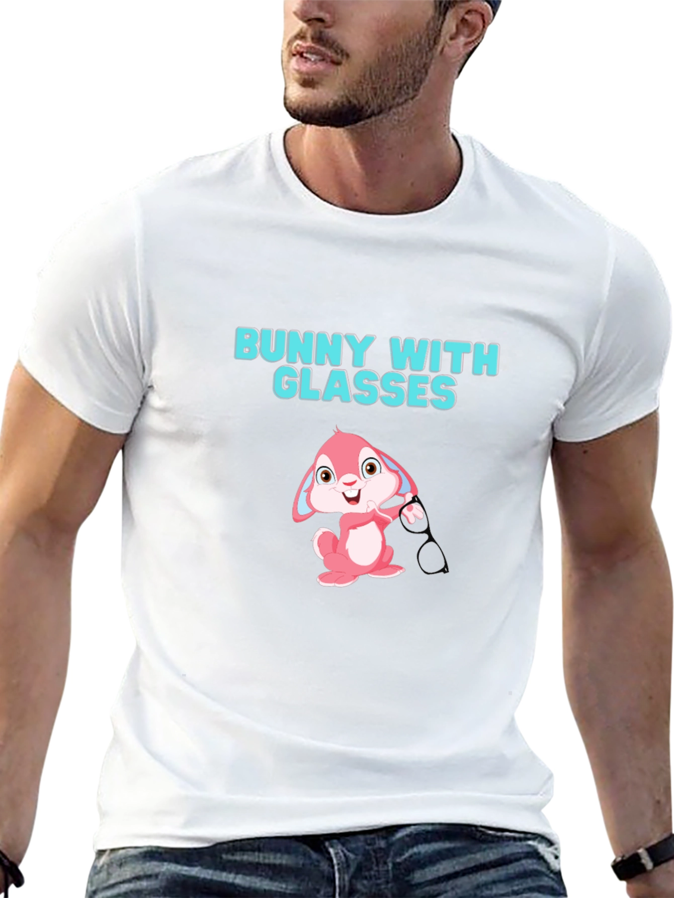 Bunny With Glasses Graphic T-Shirt