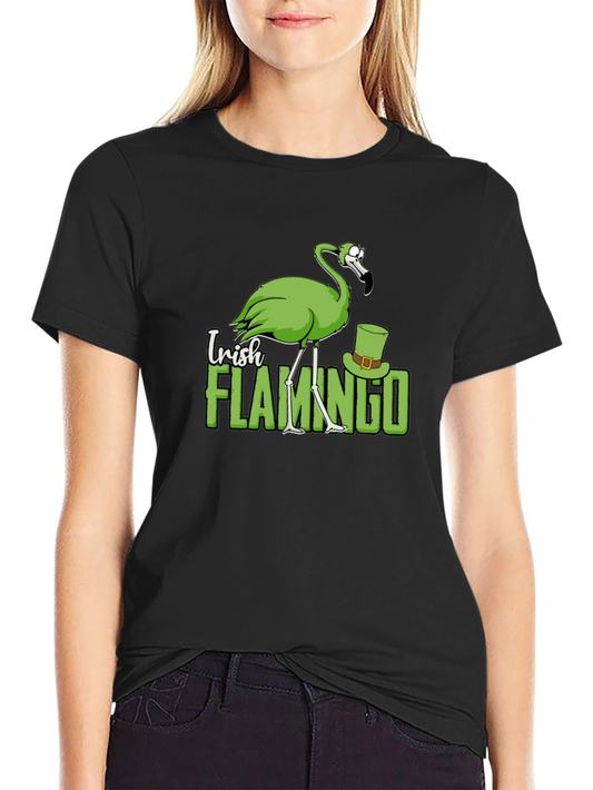 Irish Flamingo Graphic T-Shirt - St. Patricks Day