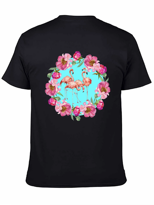 Flamingo Floral Wreath Graphic Tee