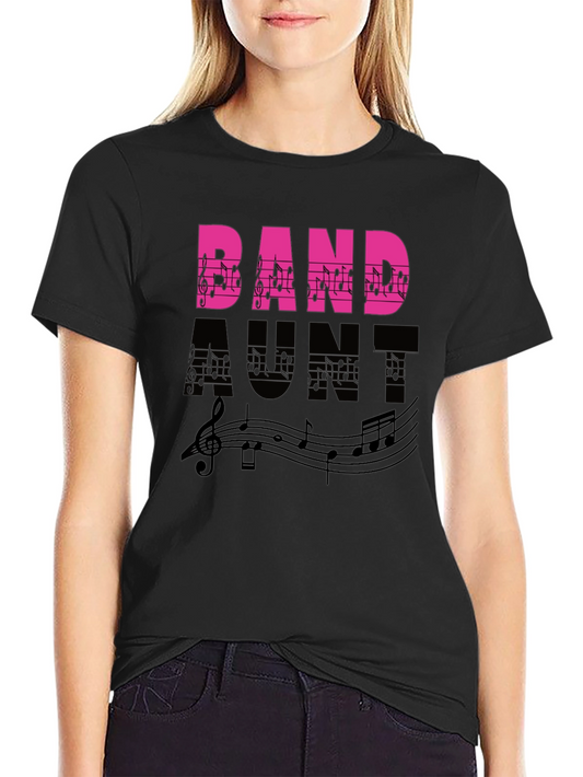 Band Aunt Music Notes Graphic T-Shirt