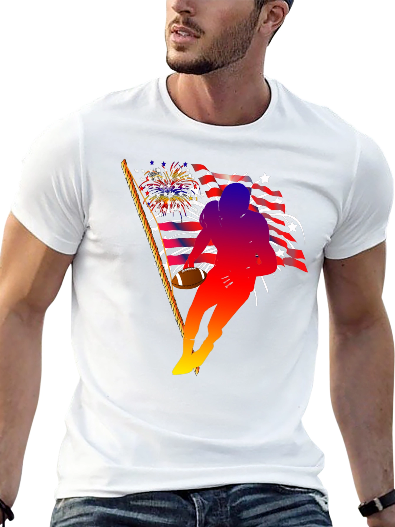 Patriotic Football Player T-Shirt