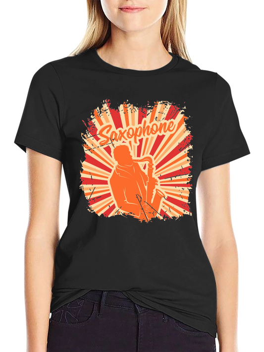 Saxophone Player Graphic T-Shirt - Retro Style