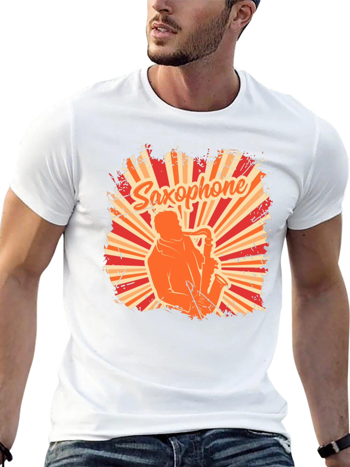 Saxophone Player Graphic T-Shirt - Retro Style