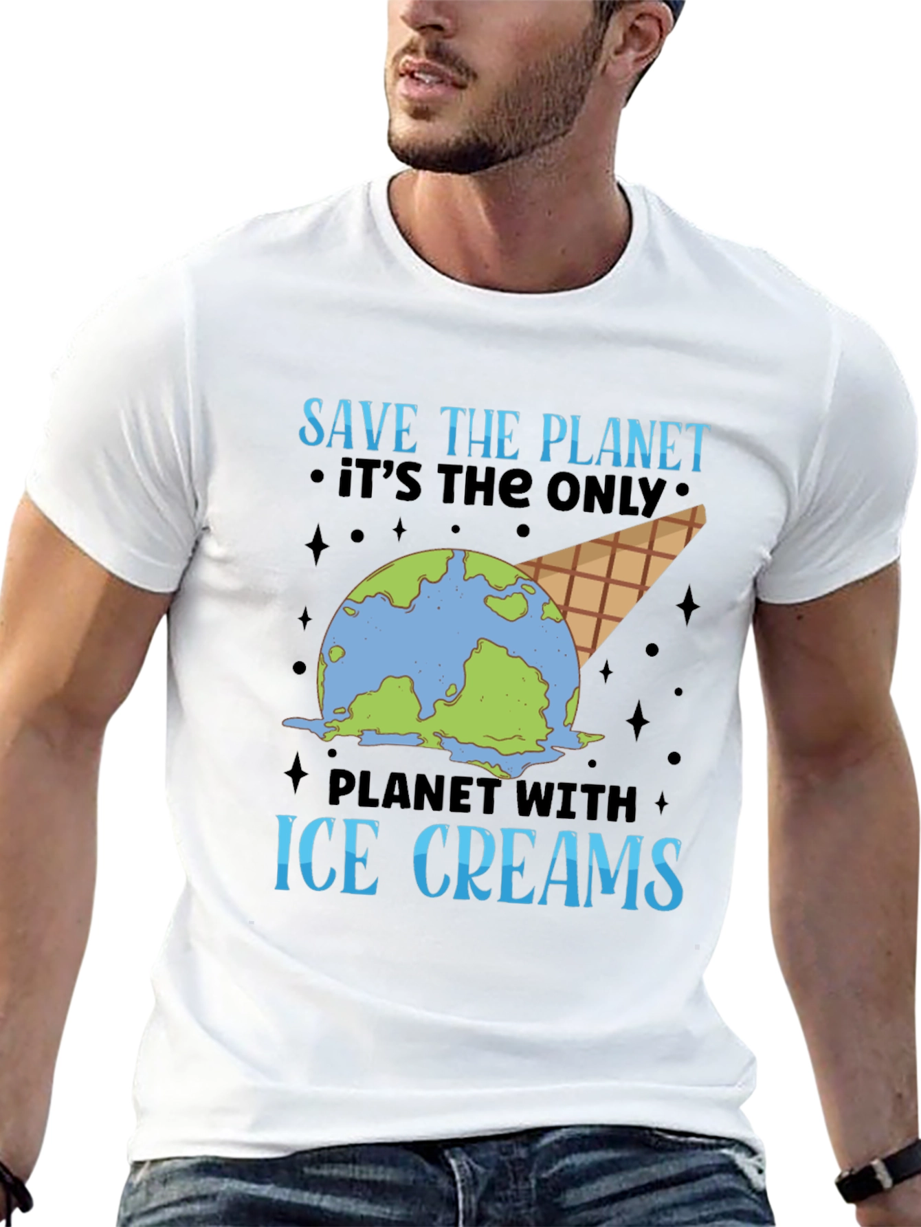 Save the Planet Ice Cream Earth Tee