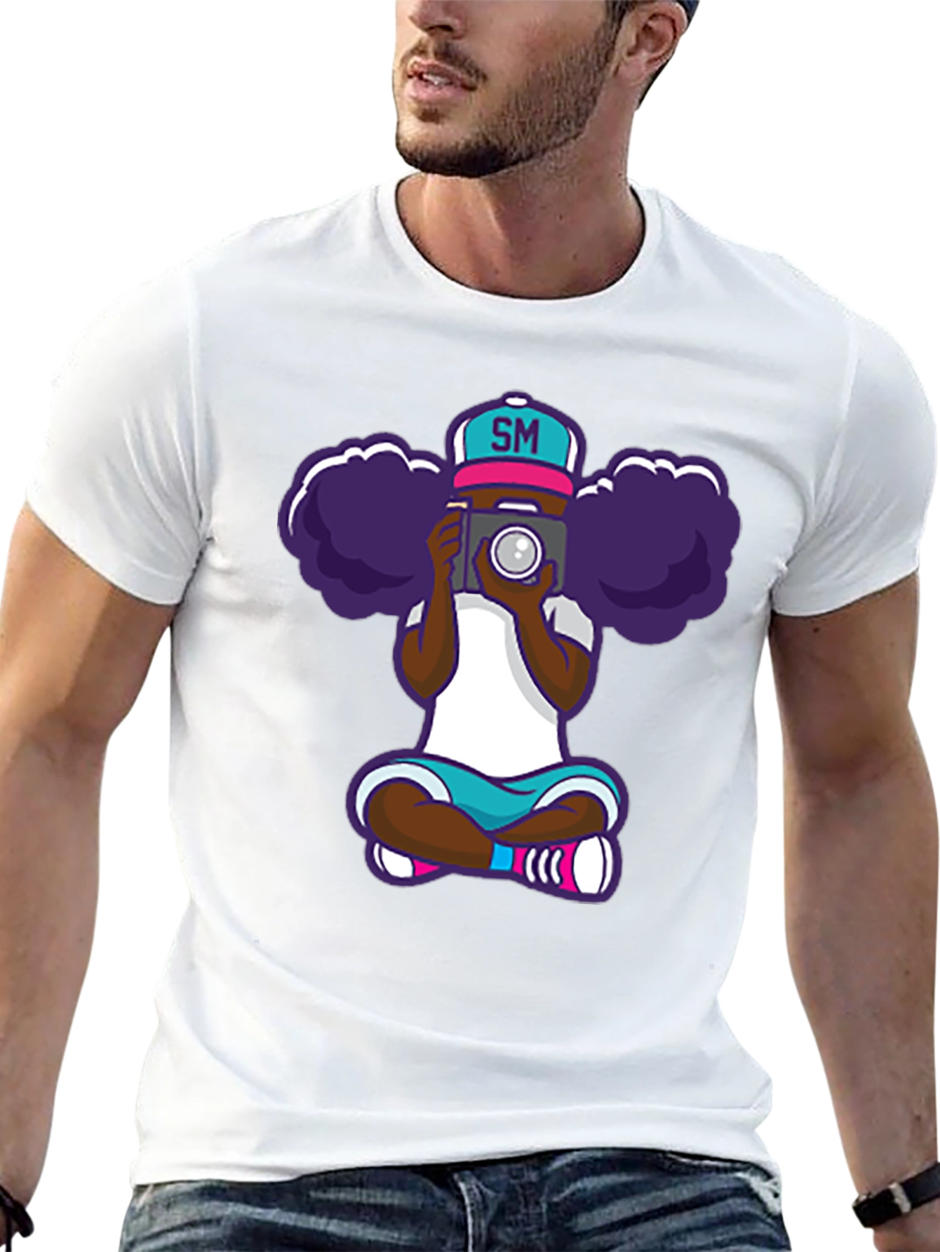 Cartoon Photographer Graphic T-Shirt