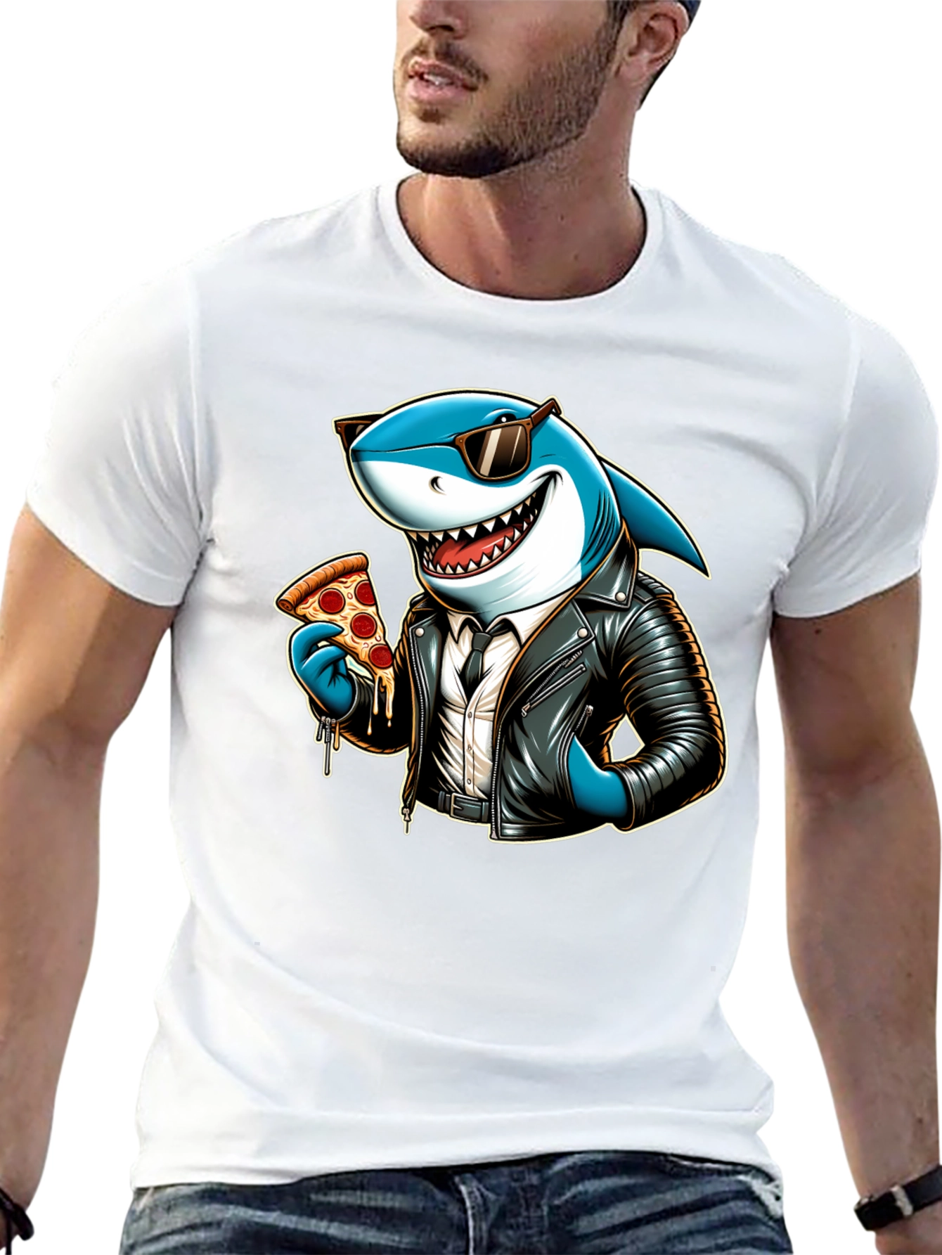 Cool Shark Pizza Graphic Tee