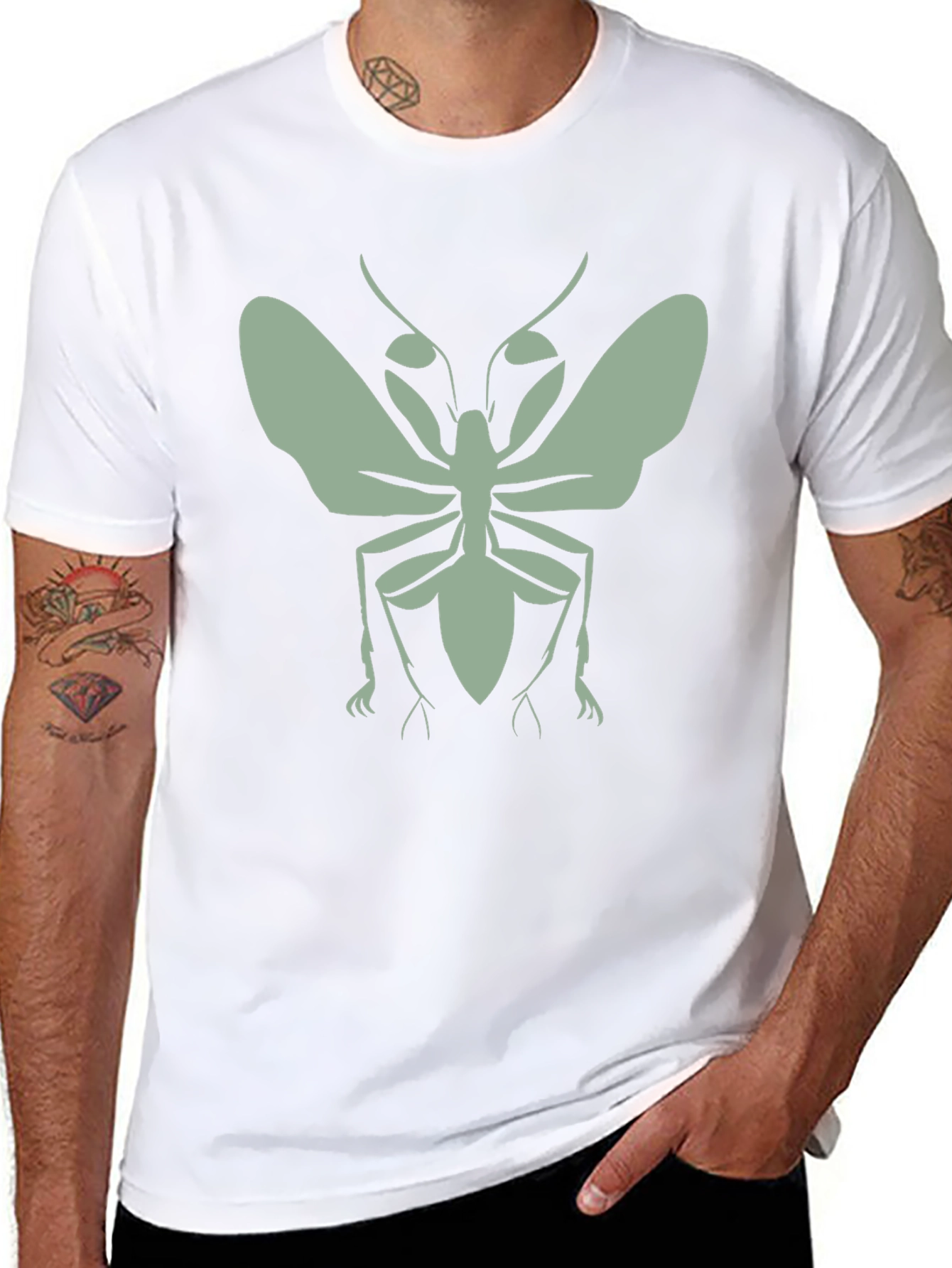 Insect Graphic Tee - Black Cotton T-Shirt