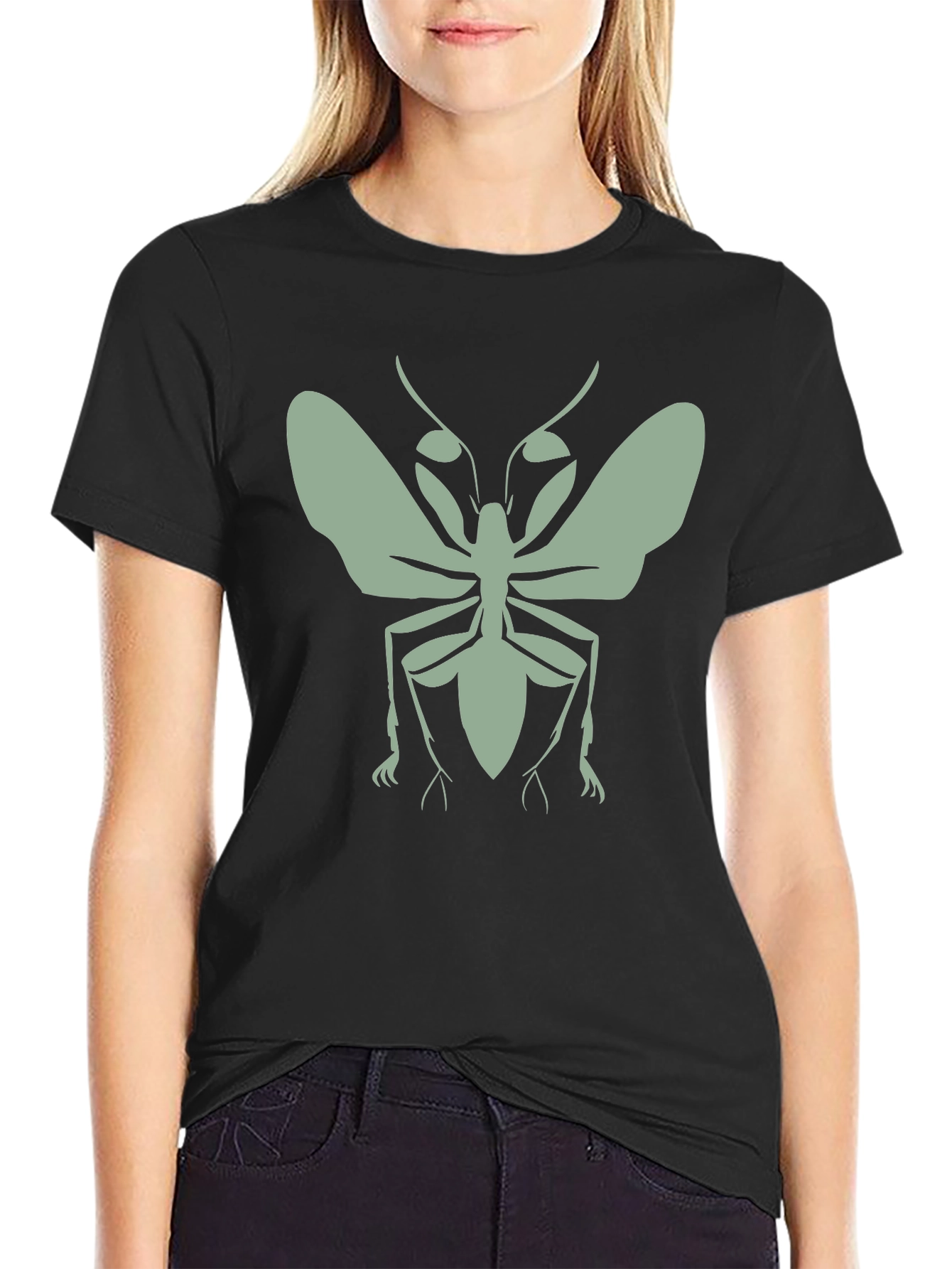 Insect Graphic Tee - Black Cotton T-Shirt