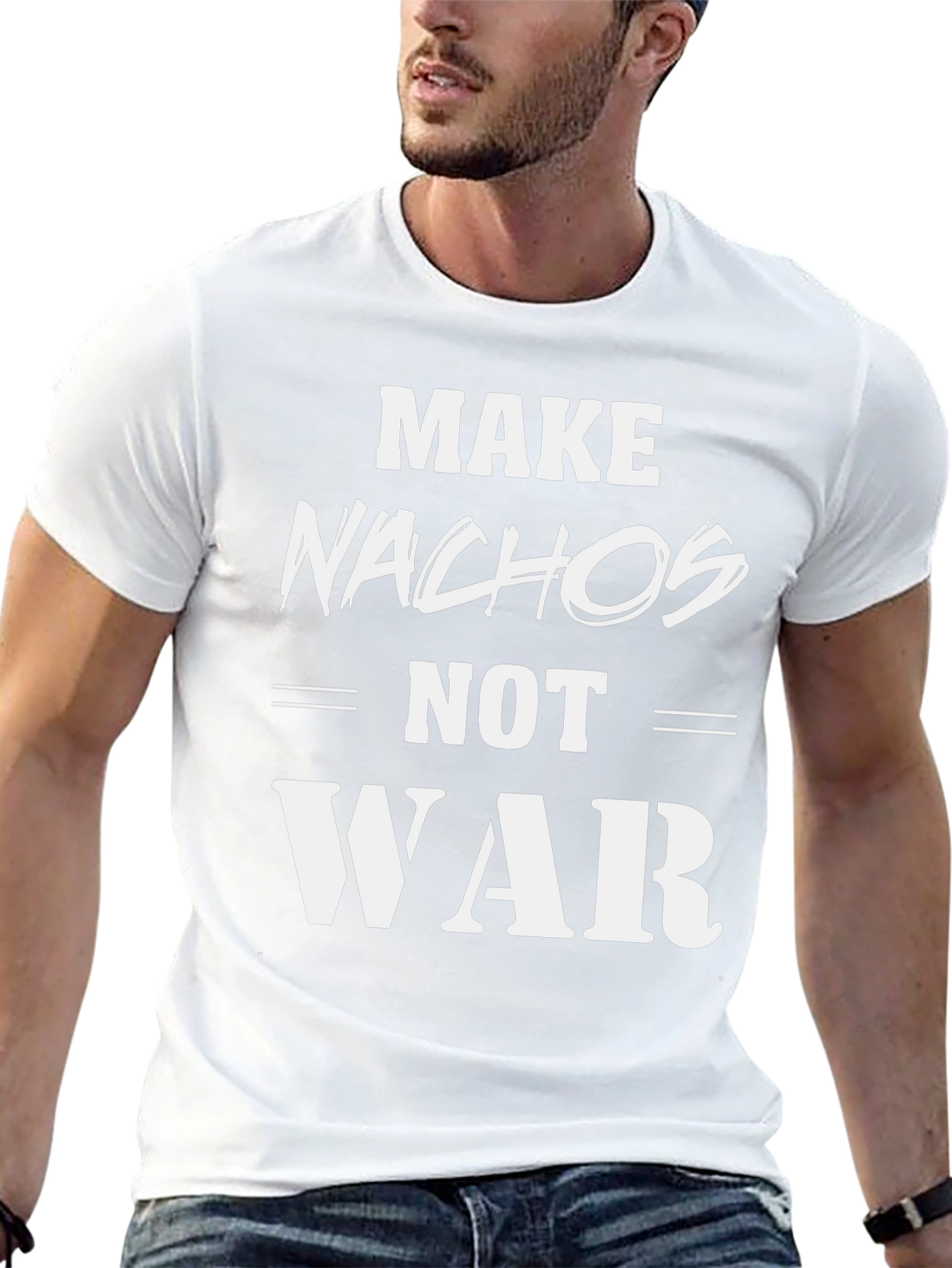 Make Nachos Not War Black T-Shirt