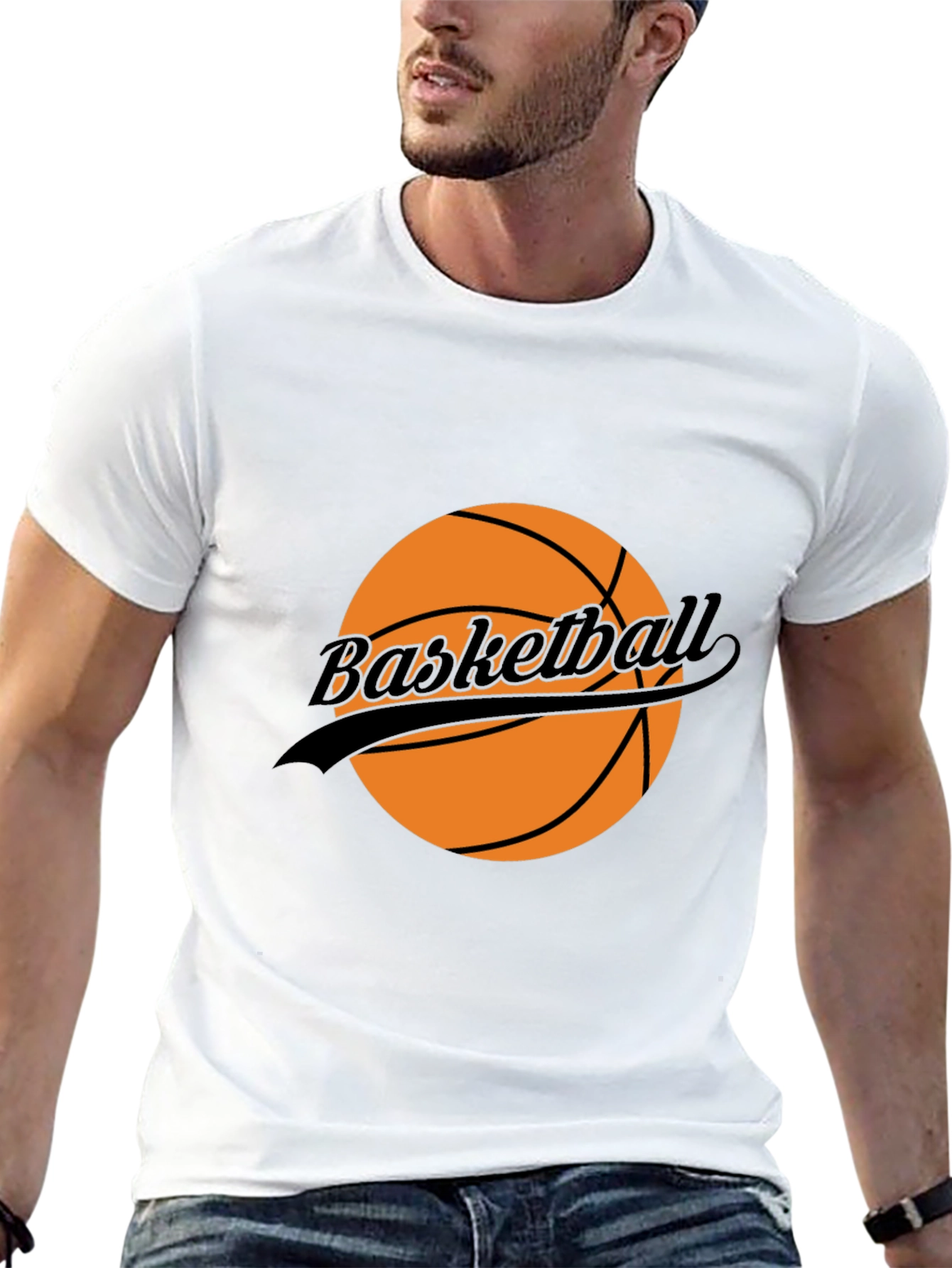 Basketball Graphic T-Shirt - Black Casual Tee