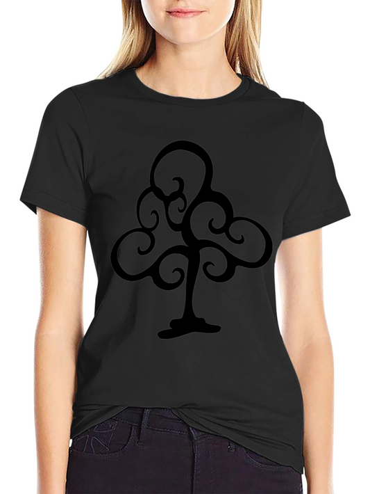 Abstract Tree Graphic Black T-Shirt