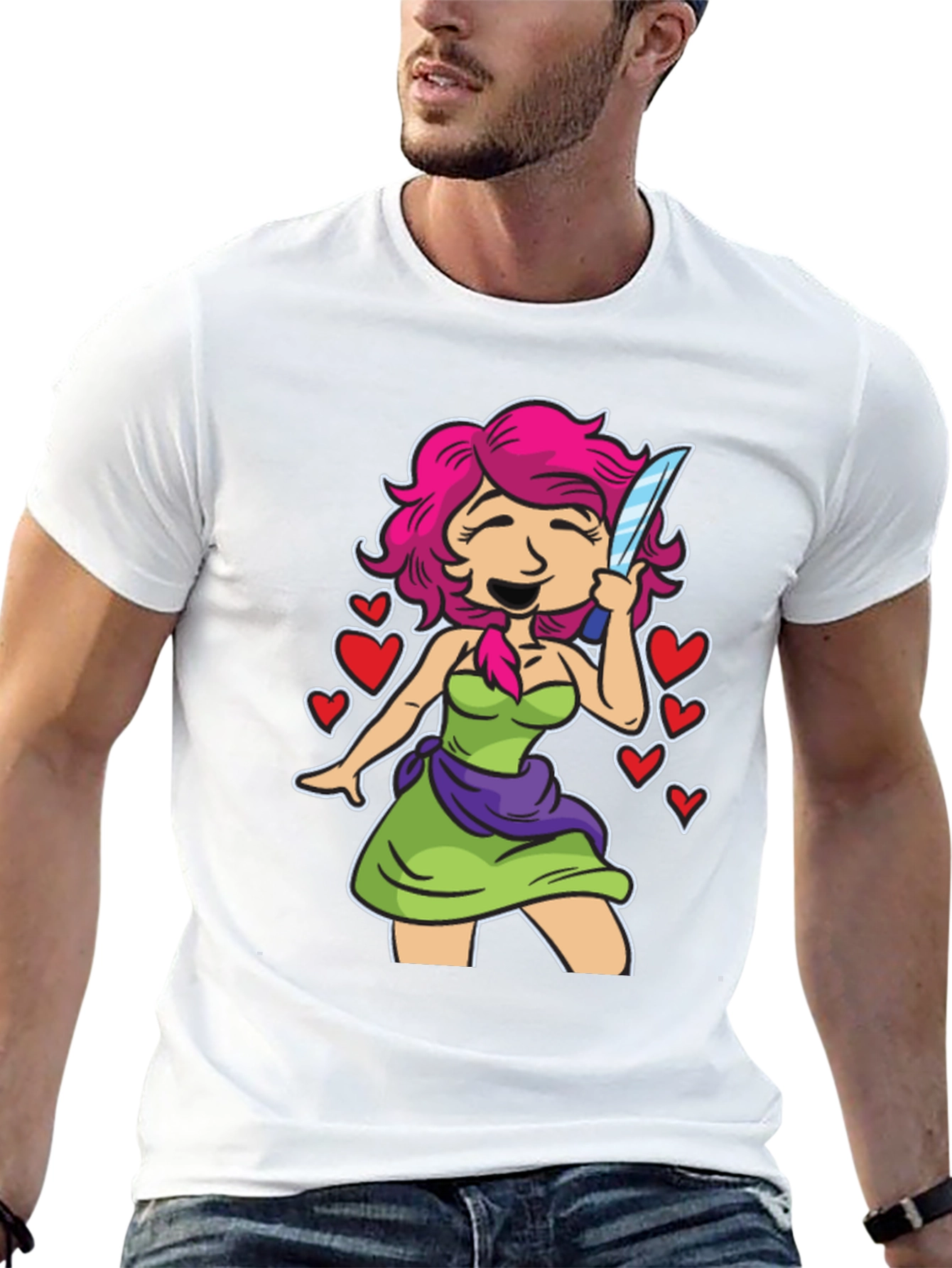 Girl With Knife T-Shirt - Edgy Cute Design