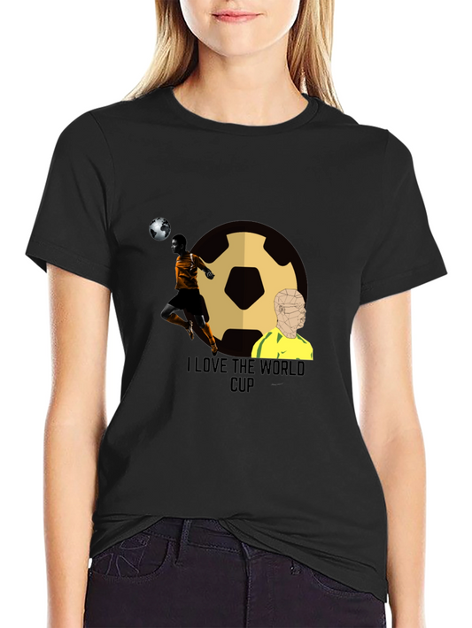 World Cup Soccer Graphic Tee - Black Cotton Shirt