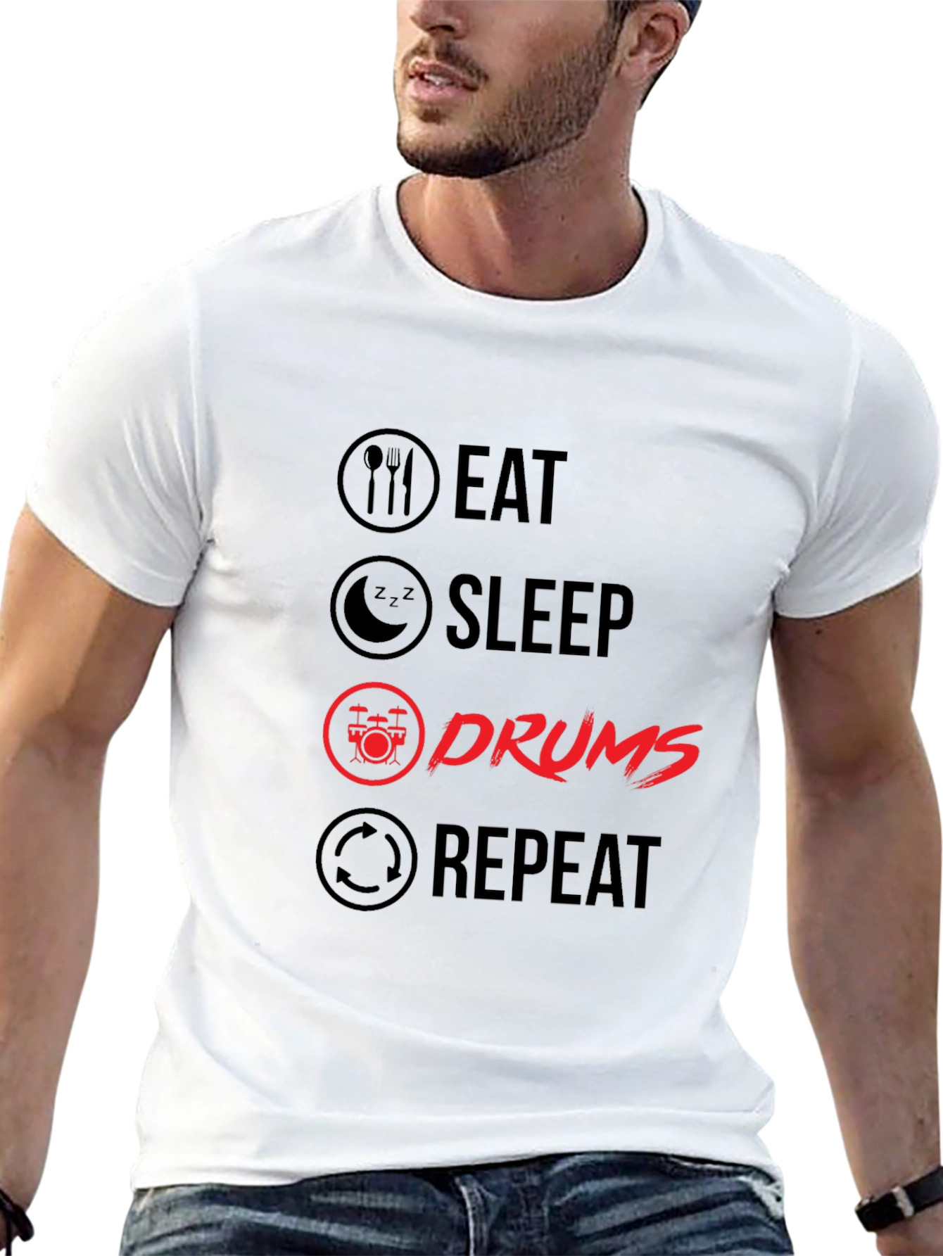 Eat Sleep Drums Repeat T-Shirt | Musician Tee