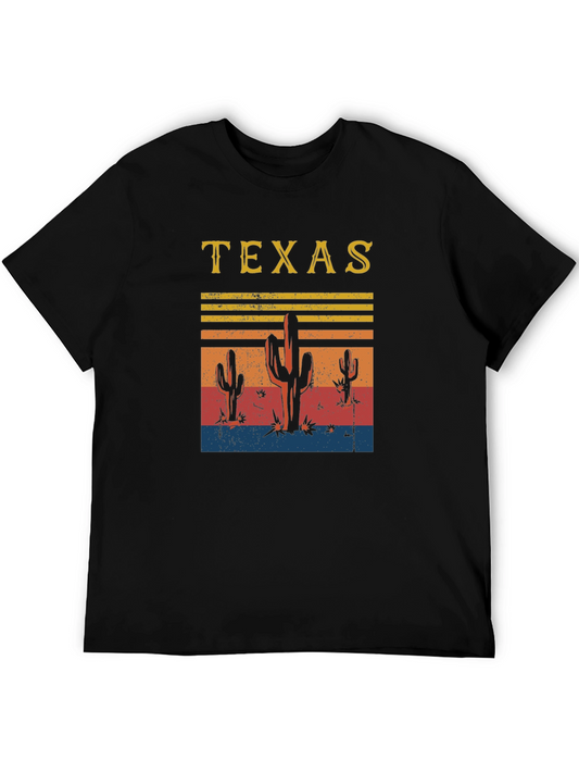 Texas Cactus Graphic T-Shirt - Retro Style