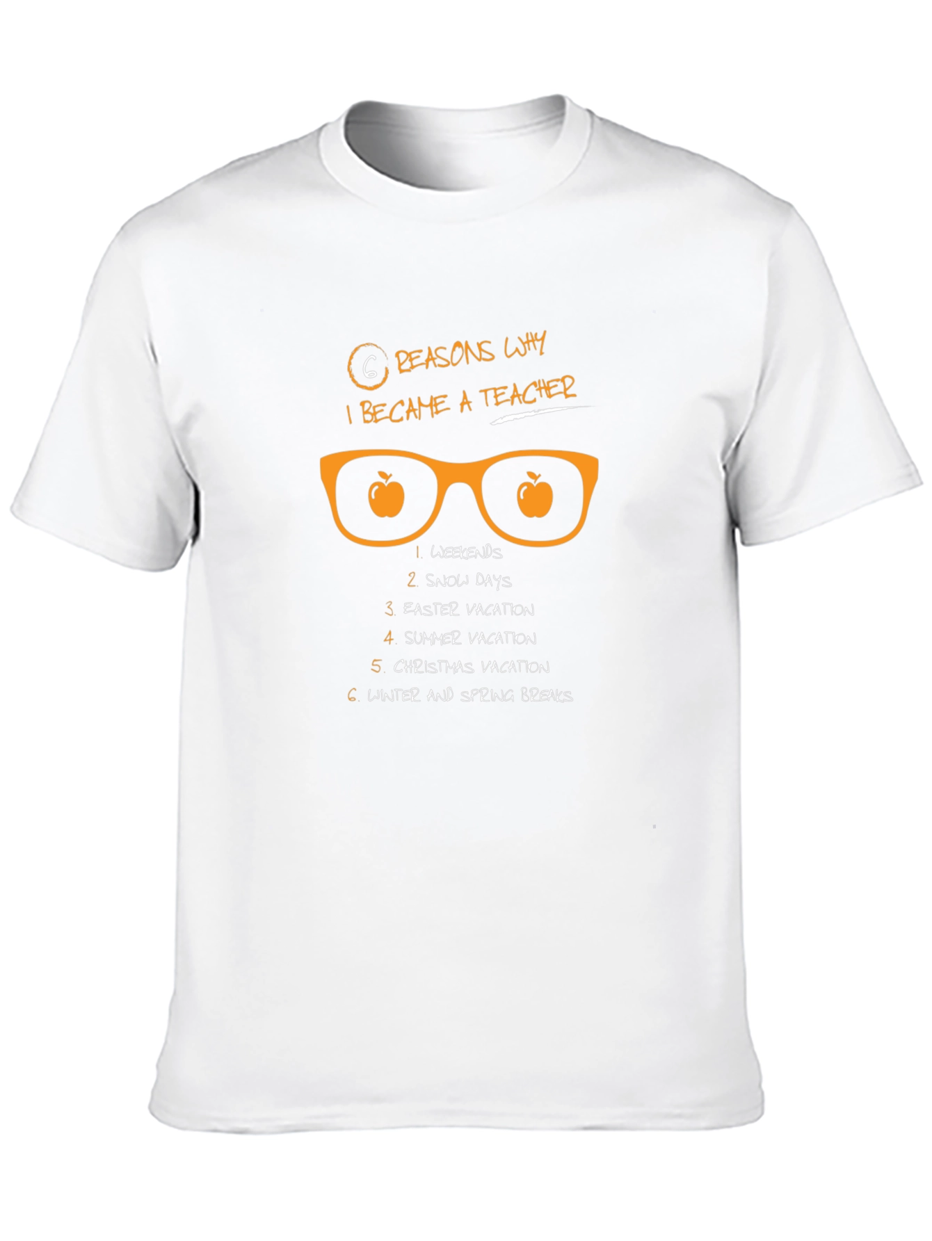 6 Reasons Teacher T-Shirt - Black Funny Teacher Tee