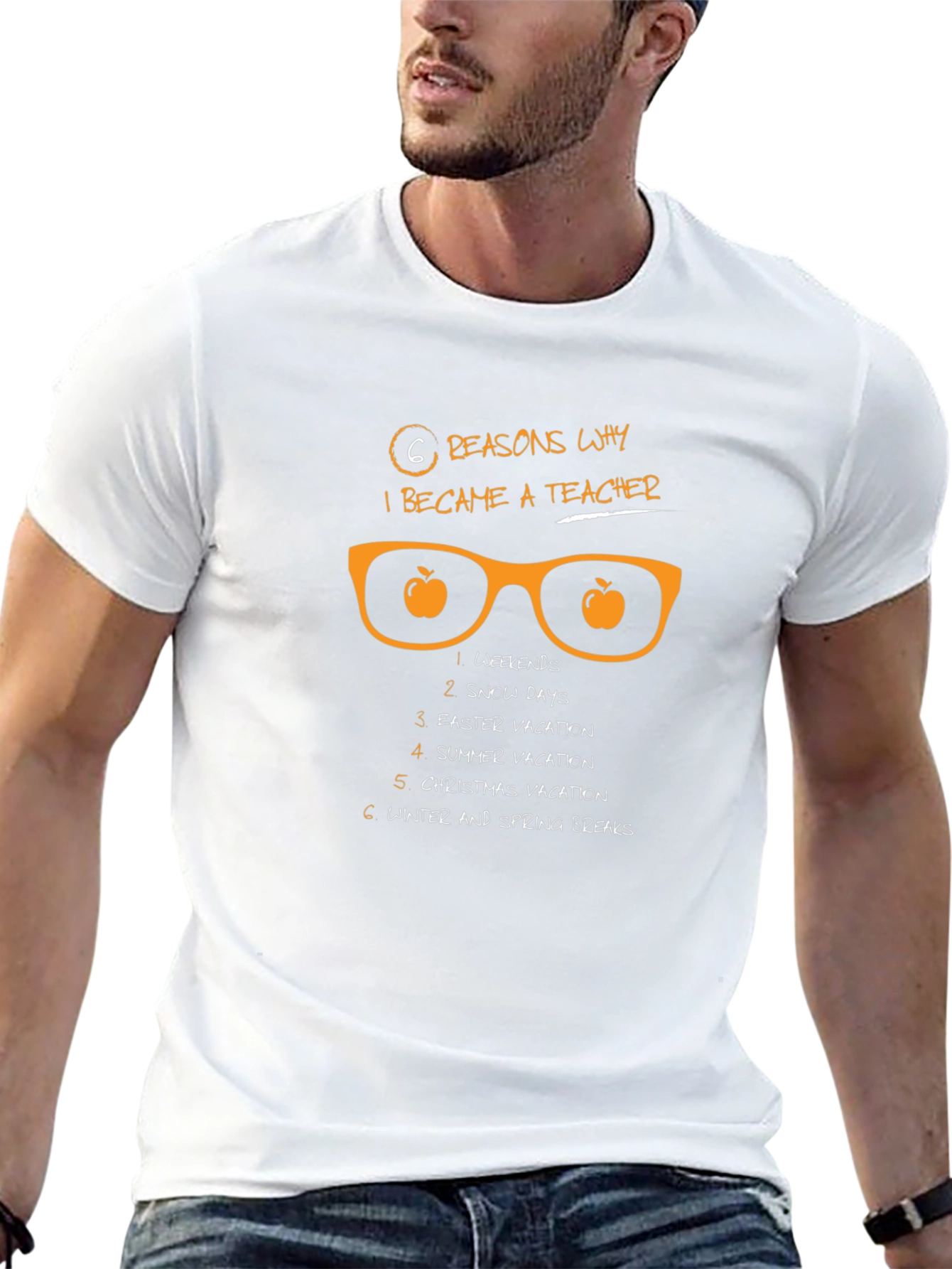6 Reasons Teacher T-Shirt - Black Funny Teacher Tee