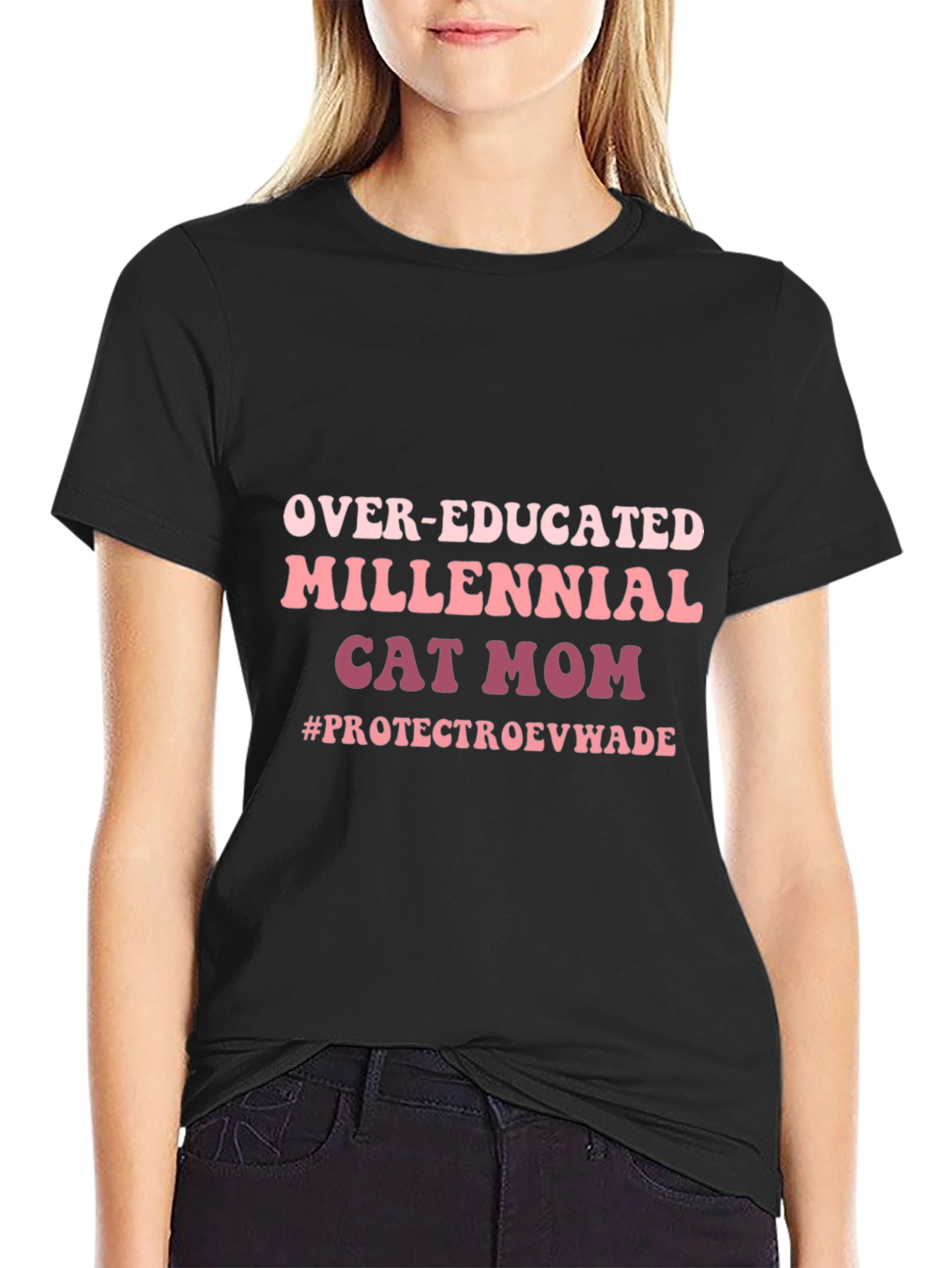 Over-Educated Millennial Cat Mom Tee