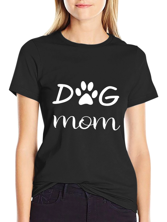Dog Mom Tee - Cute Paw Print Design