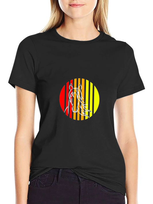 Horse Graphic Tee - Stylish Mens Black T-Shirt