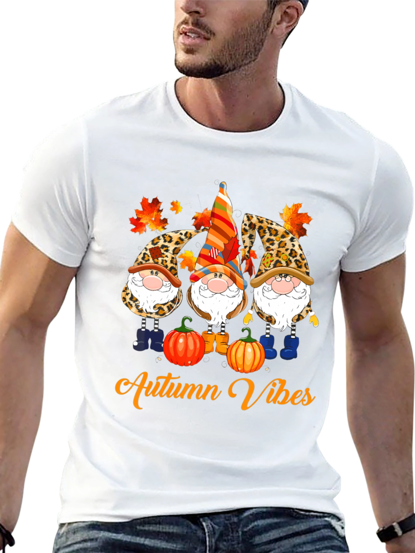 Autumn Vibes Gnome T-Shirt - Fall Season Apparel