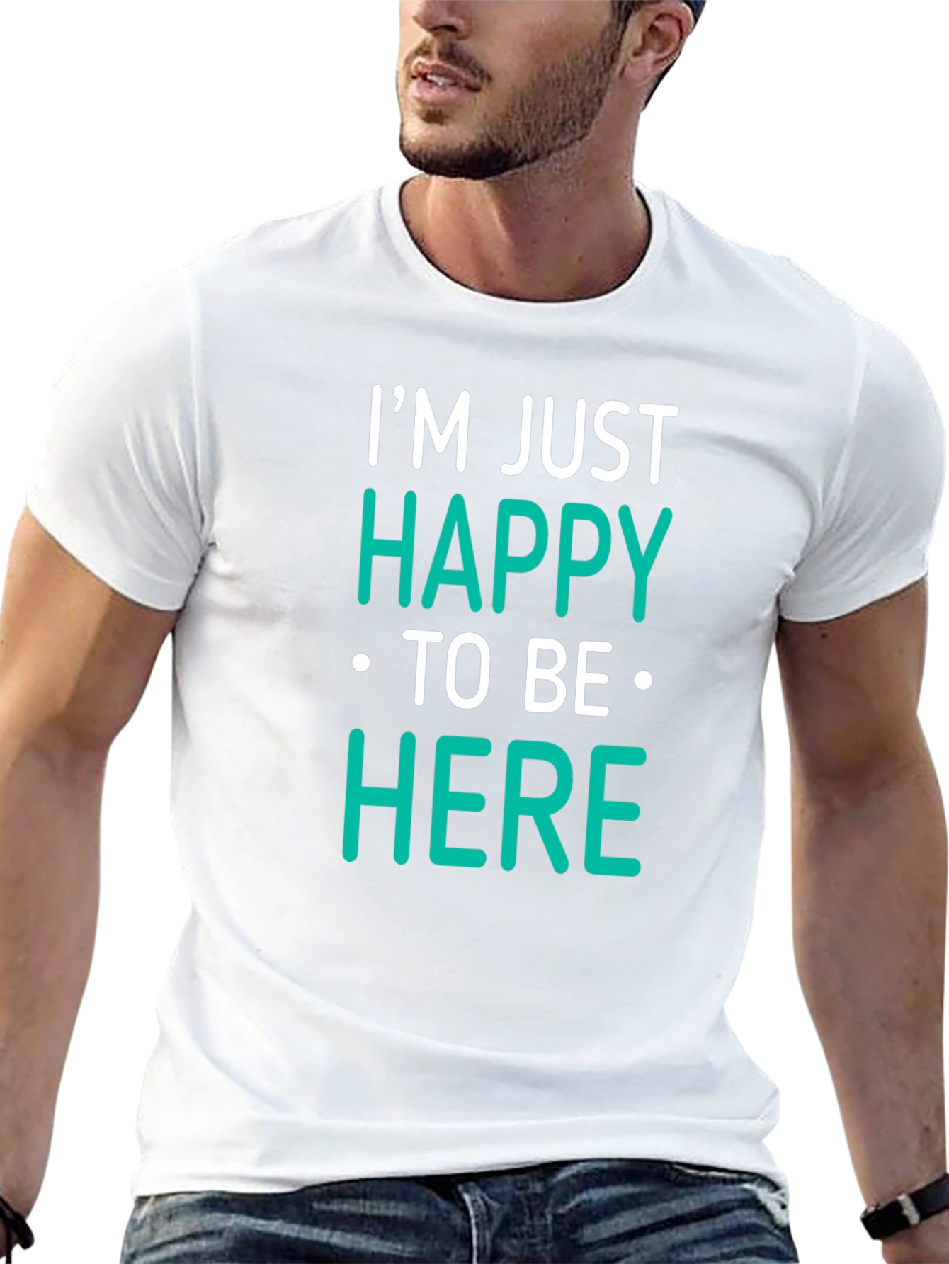 Happy To Be Here Black T-Shirt
