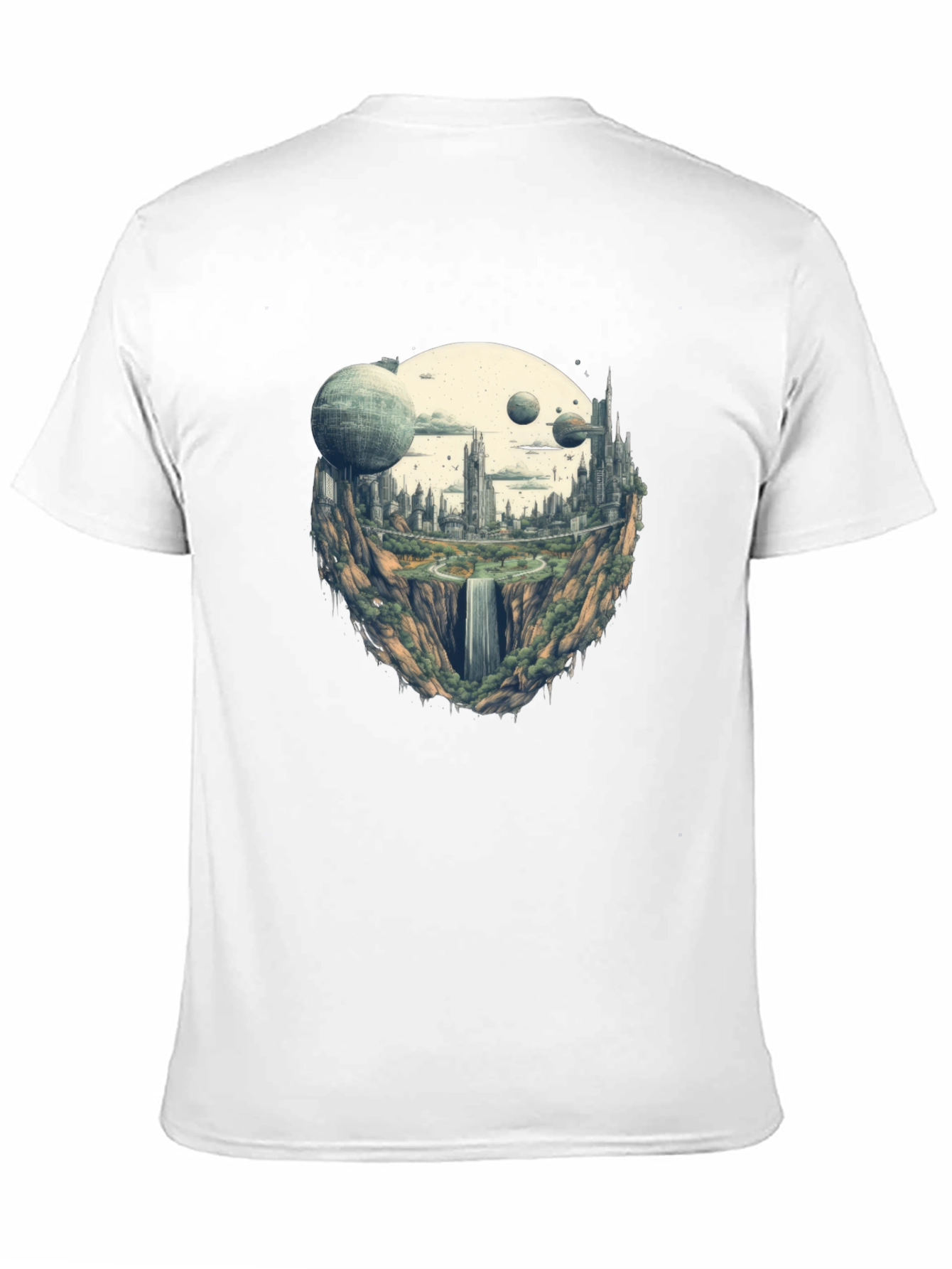 Sci-Fi Cityscape Graphic T-Shirt