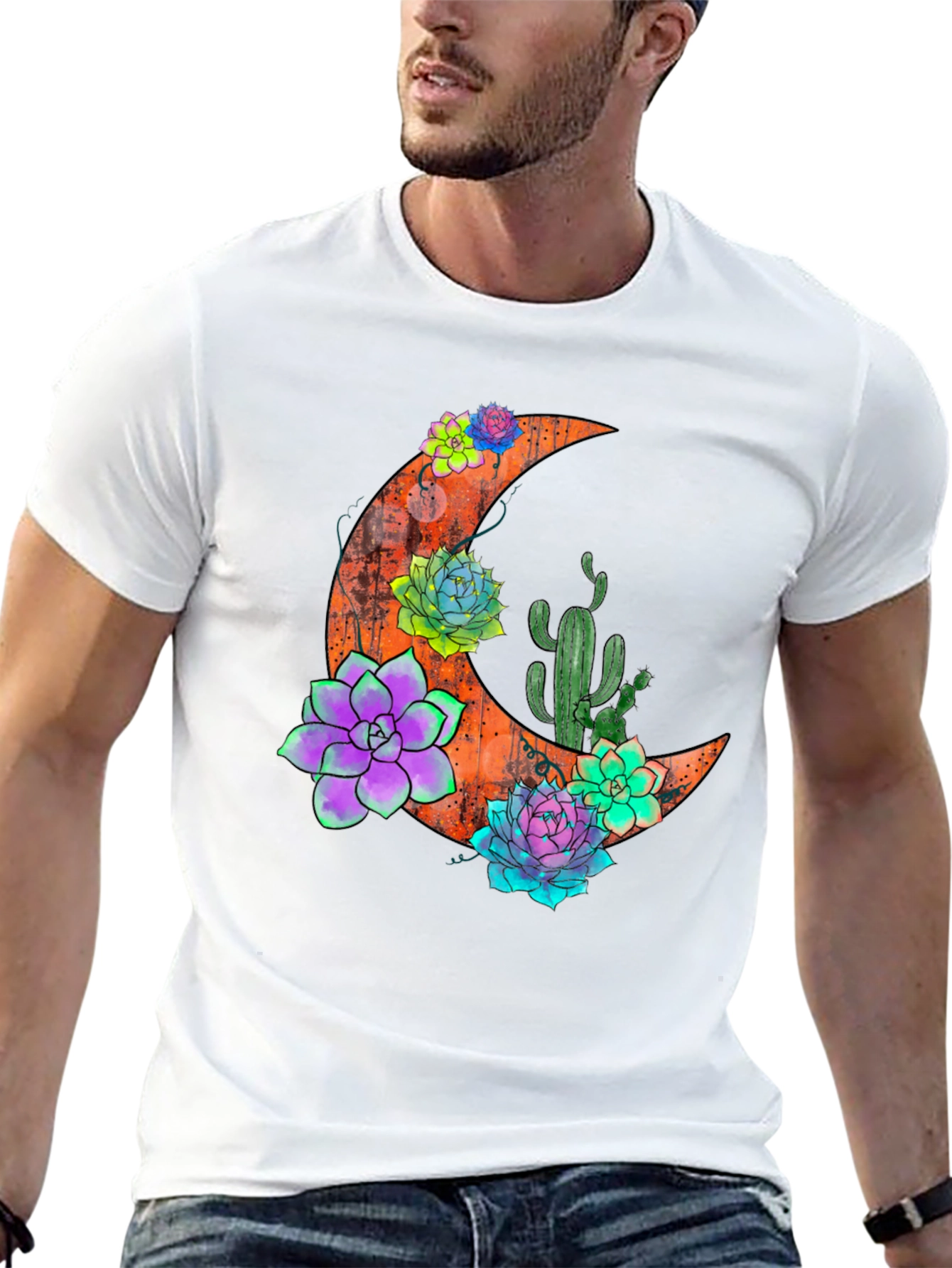 Crescent Moon & Succulent T-Shirt
