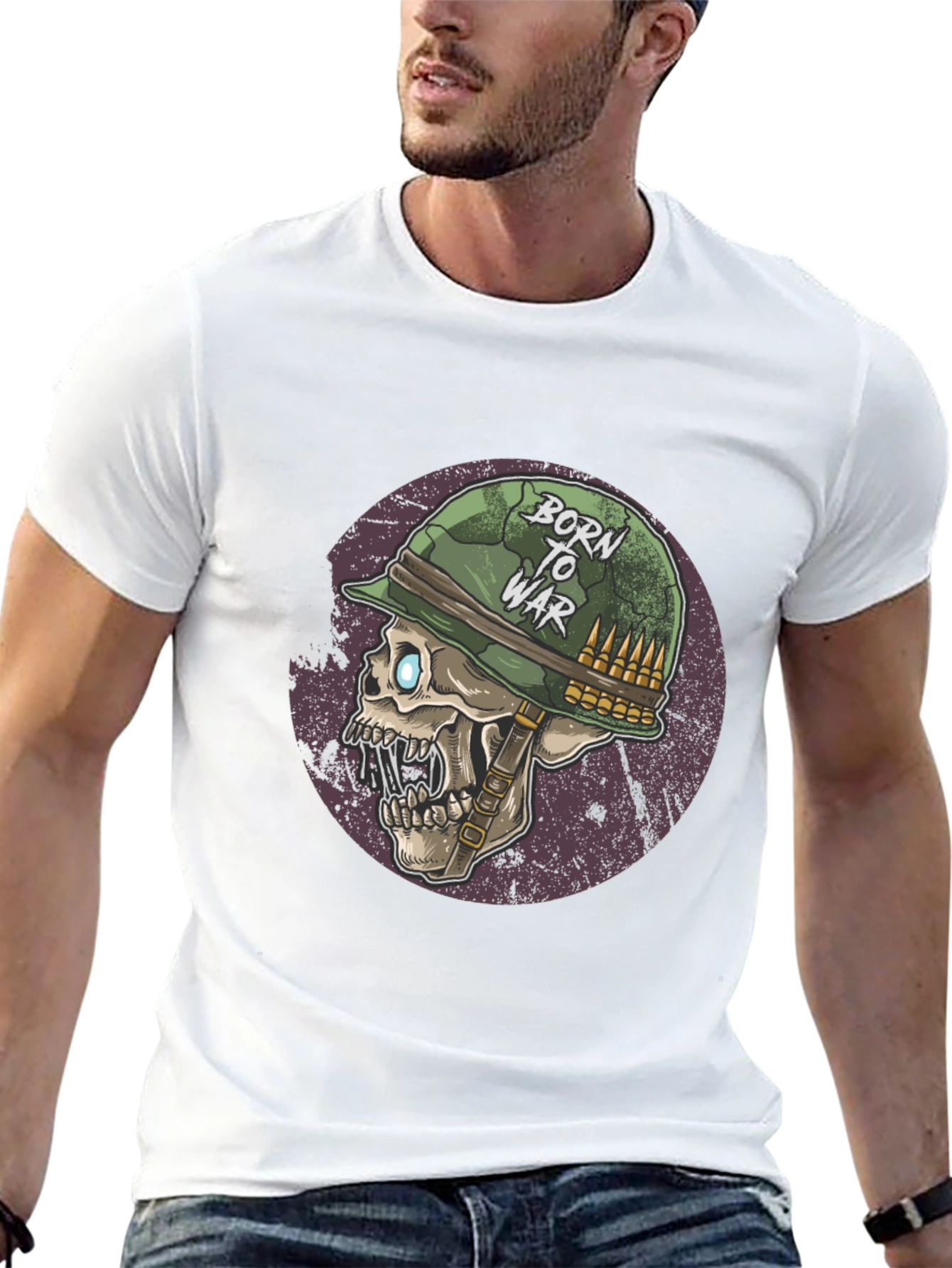 Born to War Skull Graphic Tee