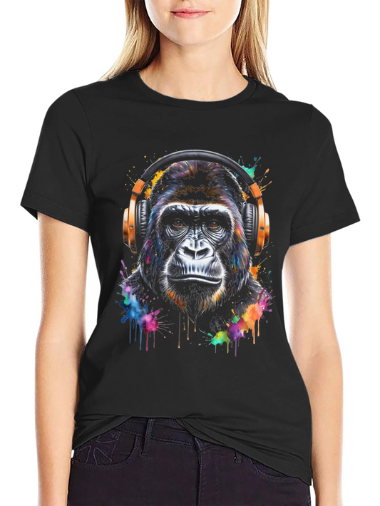 Gorilla Headphone Graphic T-Shirt