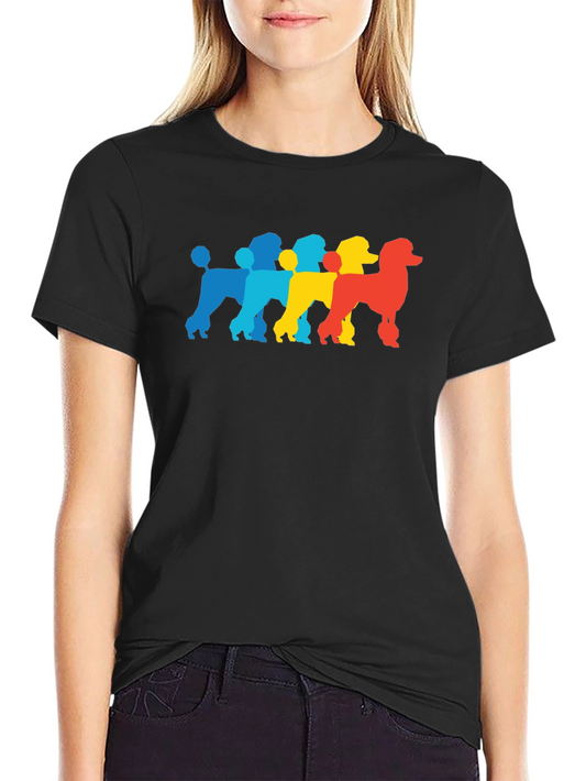 Retro Poodle T-Shirt - Colorful Dog Lover Tee