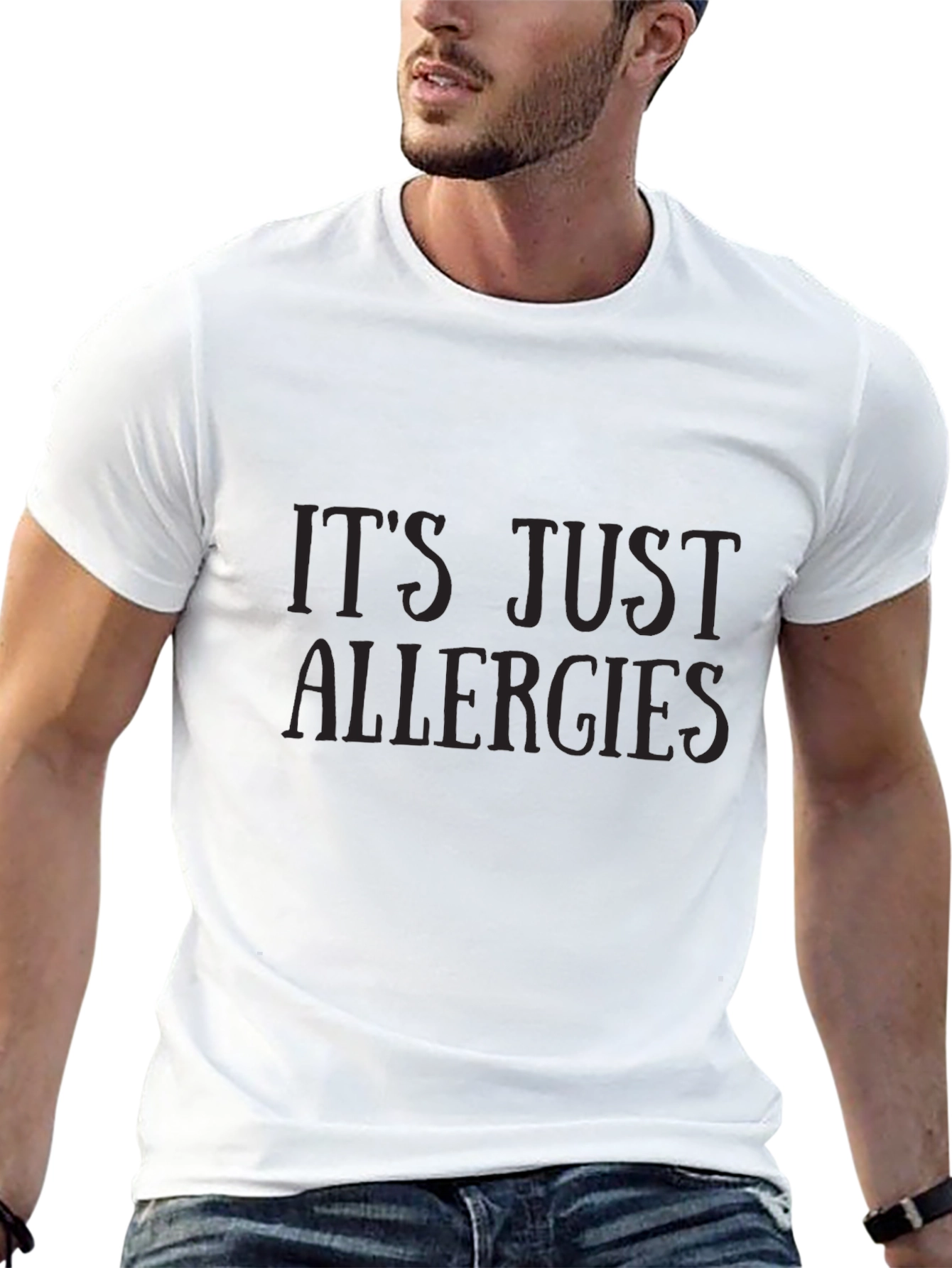 Its Just Allergies Graphic T-Shirt Funny Viral Tee