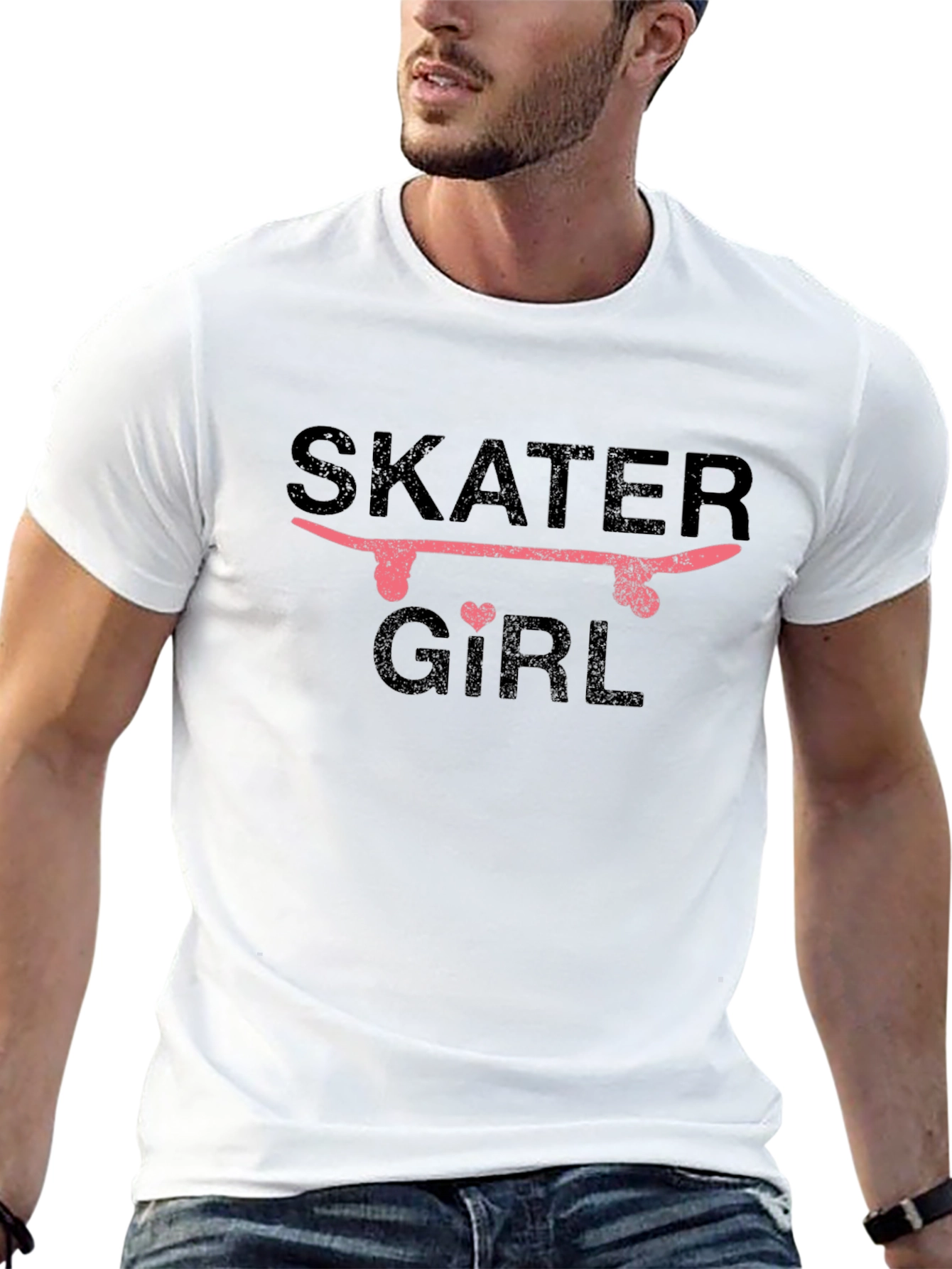 Skater Girl Graphic T-Shirt - Black